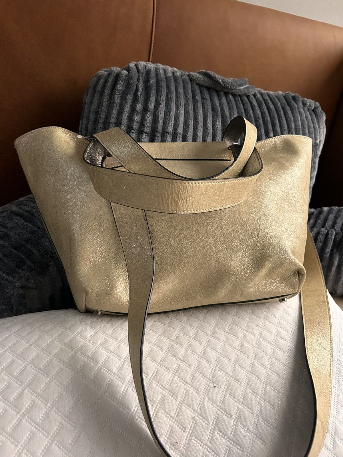 Brunello Cucinelli Metallic Gold Leather new without tags Size ONE SIZE - 4 Thumbnail