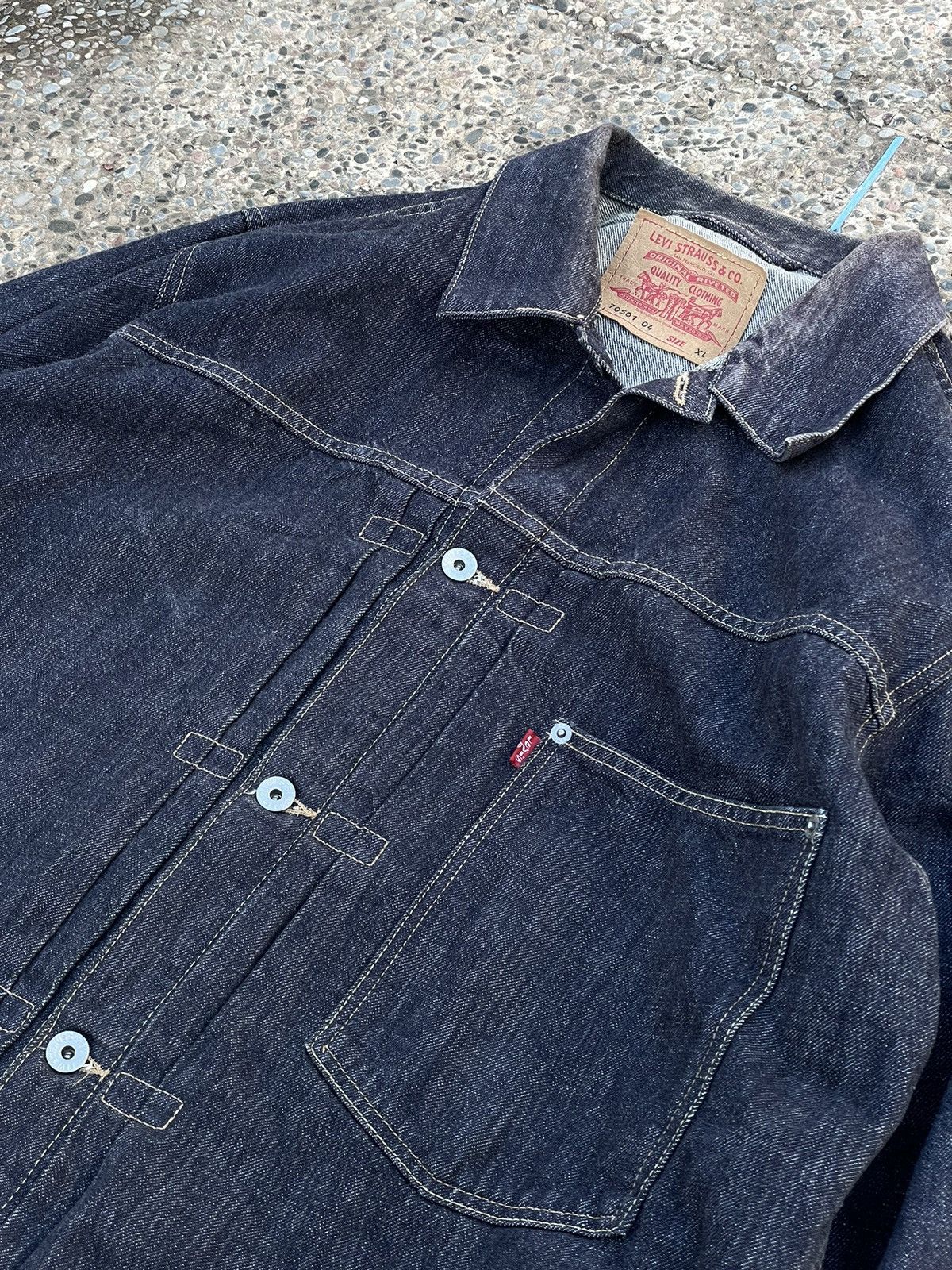 image of Levis x Levis Vintage Clothing Vintage Levi’S Type 2 Grey Denim Jacket, Men's (Size XL)