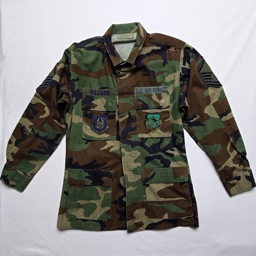 Vintage Vintage US Air Force Camo Woodland Combat Jacket Military S Size US S / EU 44-46 / 1 - 1 Thumbnail