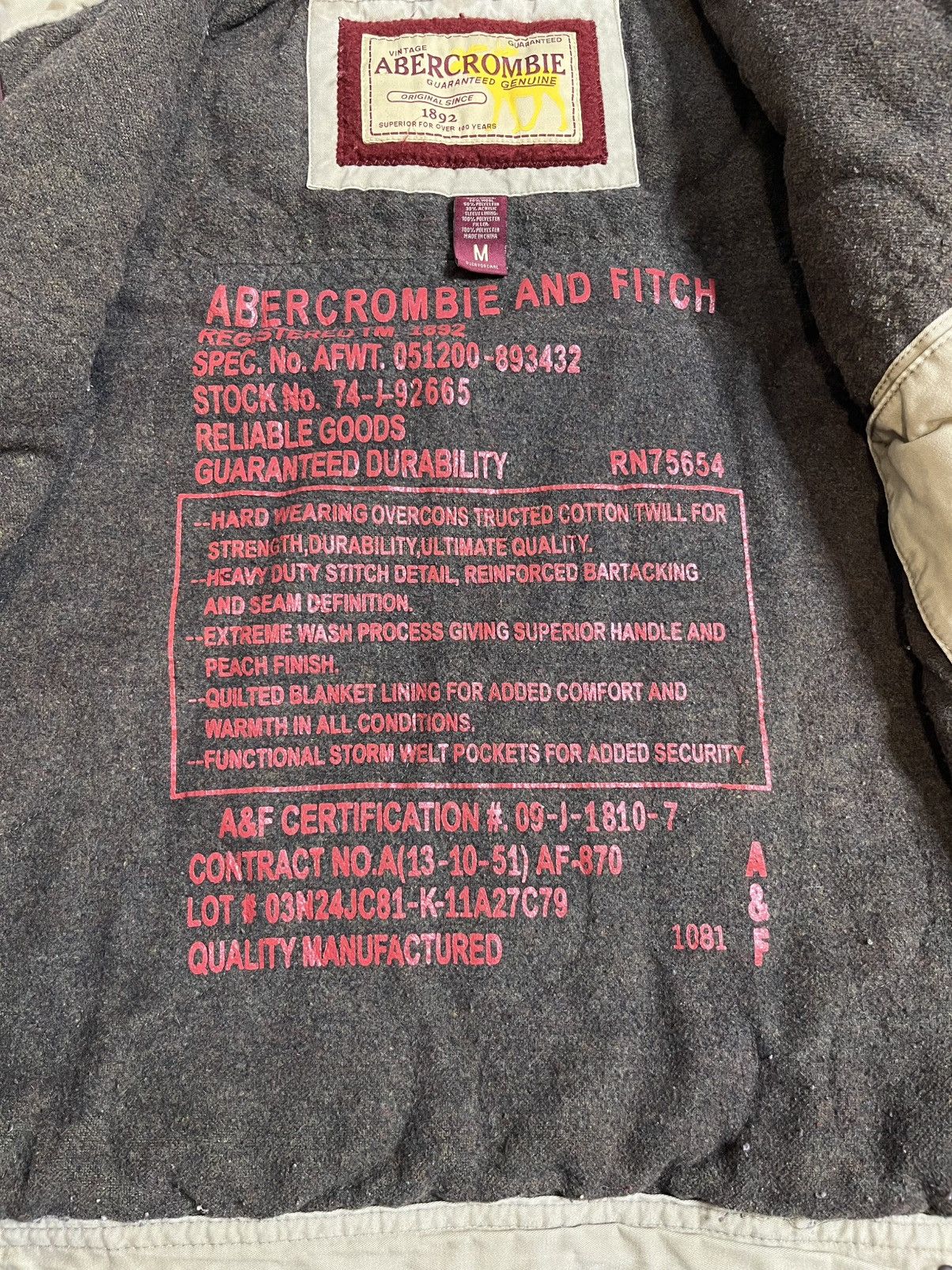 Abercrombie & Fitch Authentic 90’s Vintage Workwear Jacket Size US M / EU 48-50 / 2 - 2 Thumbnail