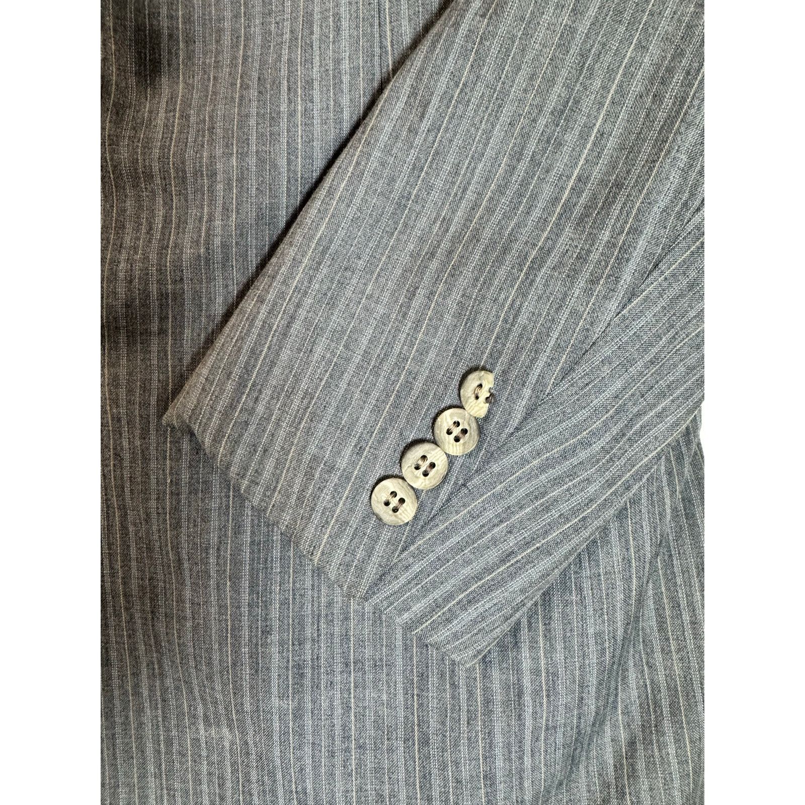 Aquascutum 70s VTG Aquascutum London Gray Pinstripe Suit 40R 34x33 Size 40R - 17 Thumbnail