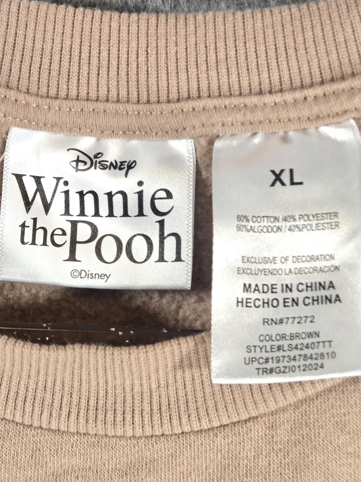 Disney Winnie The Pooh Women's Beaded Graphic Oversized Sweatshirt Size XL / US 12-14 / IT 48-50 - 3 Thumbnail