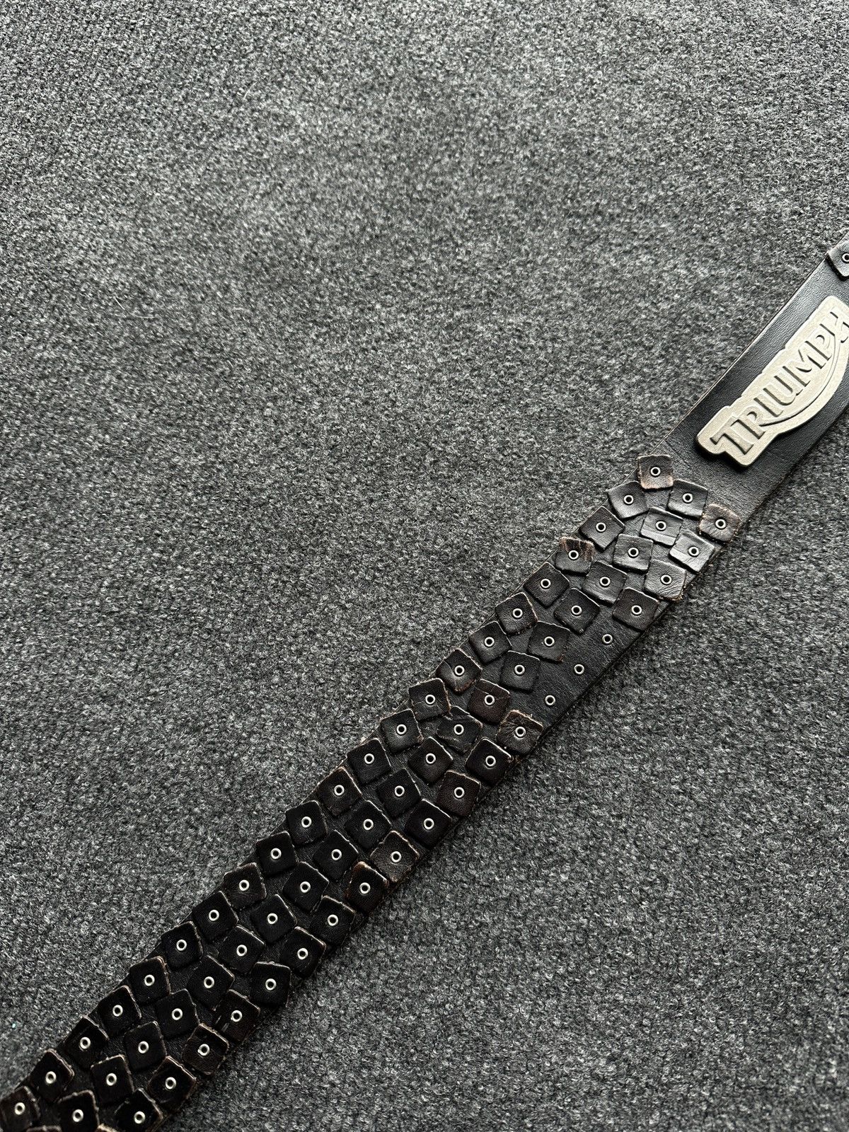 Other 🚨 LEATHER VNTG TRIUMPH MOTORCYCLE BELT RARE MOTO Size ONE SIZE - 3 Thumbnail