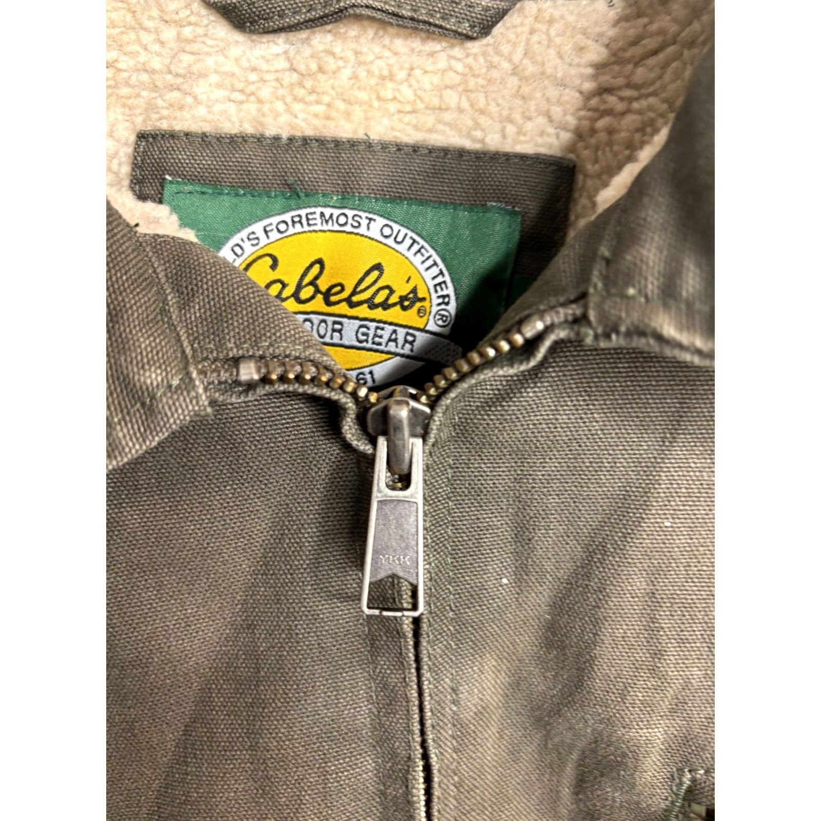 Vintage Cabela's Jacket Mens XL Green Sherpa Lined Cotton Collar Full Zip Heavy 4563 Jacket Size US XL / EU 56 / 4 - 3 Thumbnail