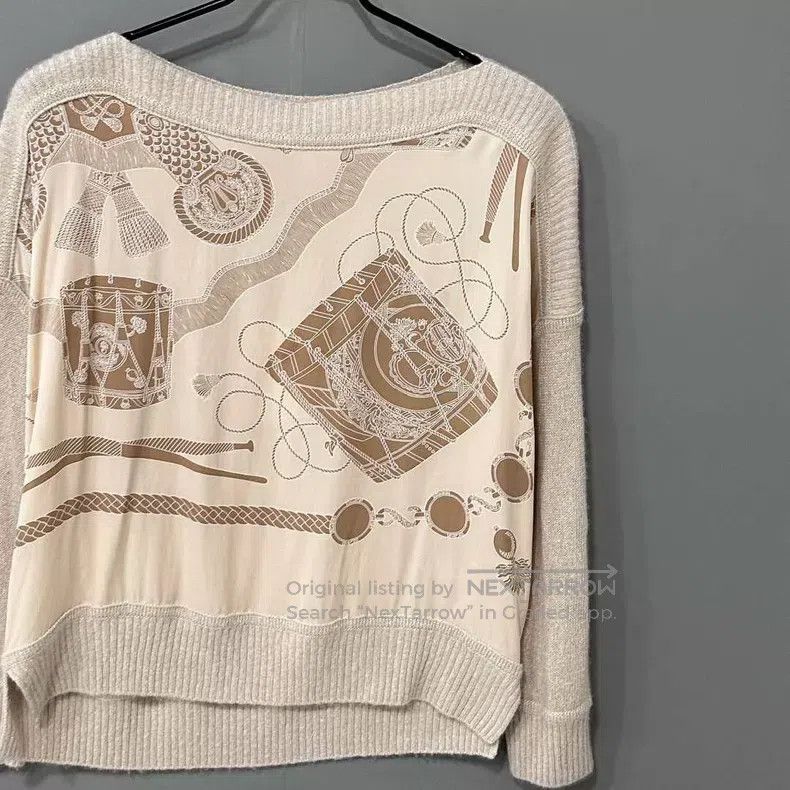 Hermes Hermes Printed silk mixed knit top Size XS / US 0-2 / IT 36-38 - 3 Thumbnail