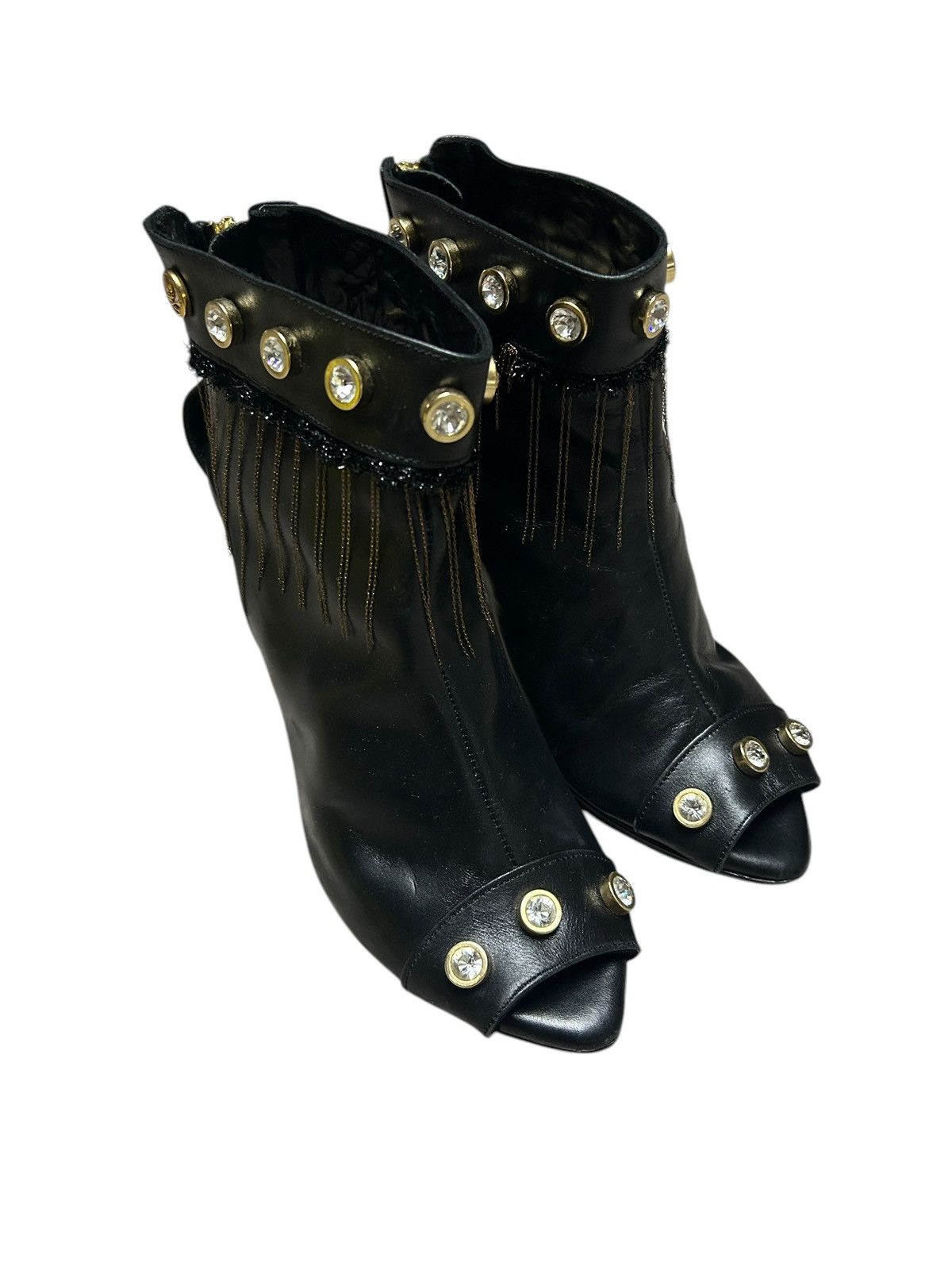 Runway Chain Fringe Heels