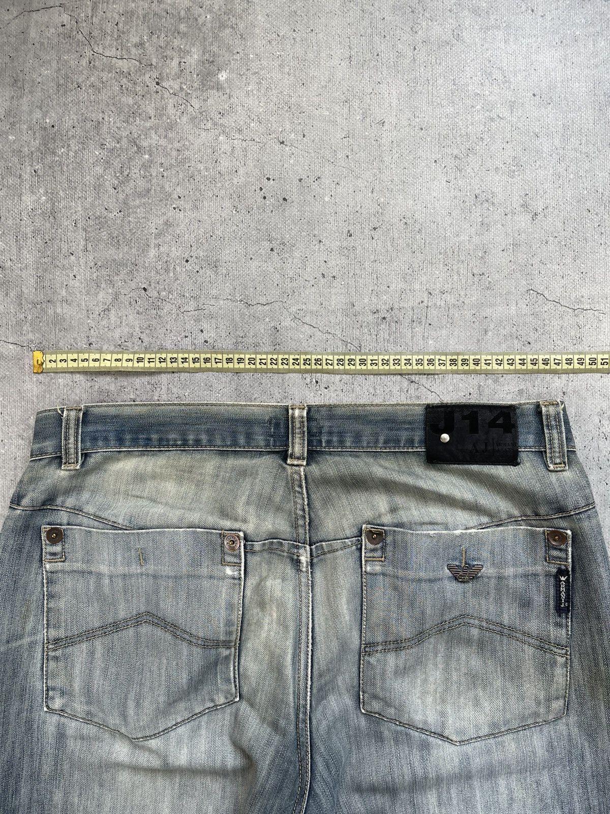 Armani × Vintage 🤯CRAZY DISRESSED🤯Vintage Armani Jeans Baggy JAPANESE Denim Y Size US 36 / EU 52 - 12 Thumbnail