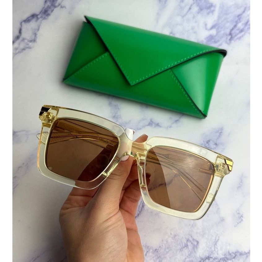 Bottega Veneta NEW Bottega Veneta BV1005S Unisex Clear Square Sunglasses Size ONE SIZE - 1 Thumbnail