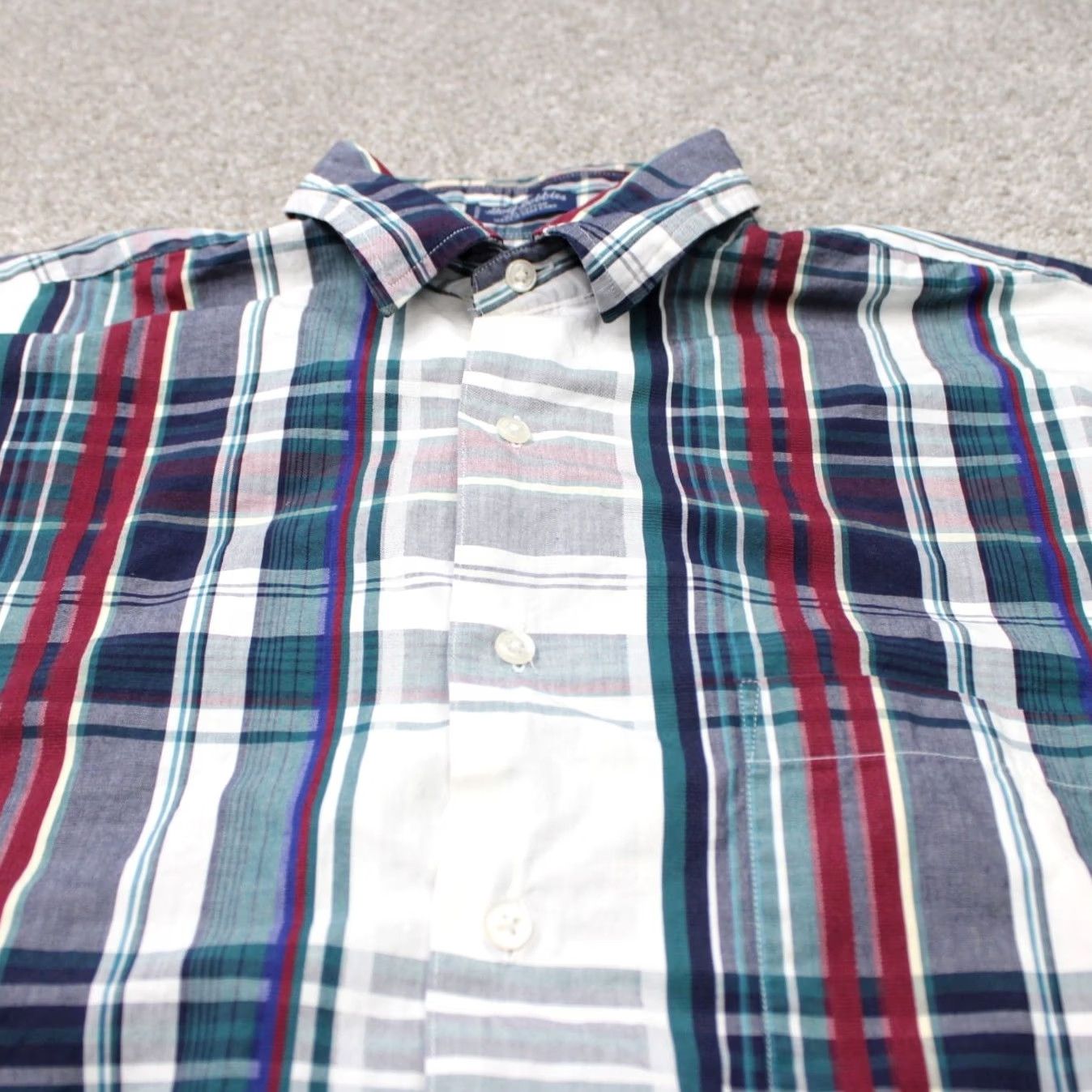 Gant GANT Button-Up Shirt Mens Medium Green Red 100% Cotton Long Sleeve Twill Button-Down Chest 48in Striped 90s Vintage: No Size US M / EU 48-50 / 2 - 5 Thumbnail