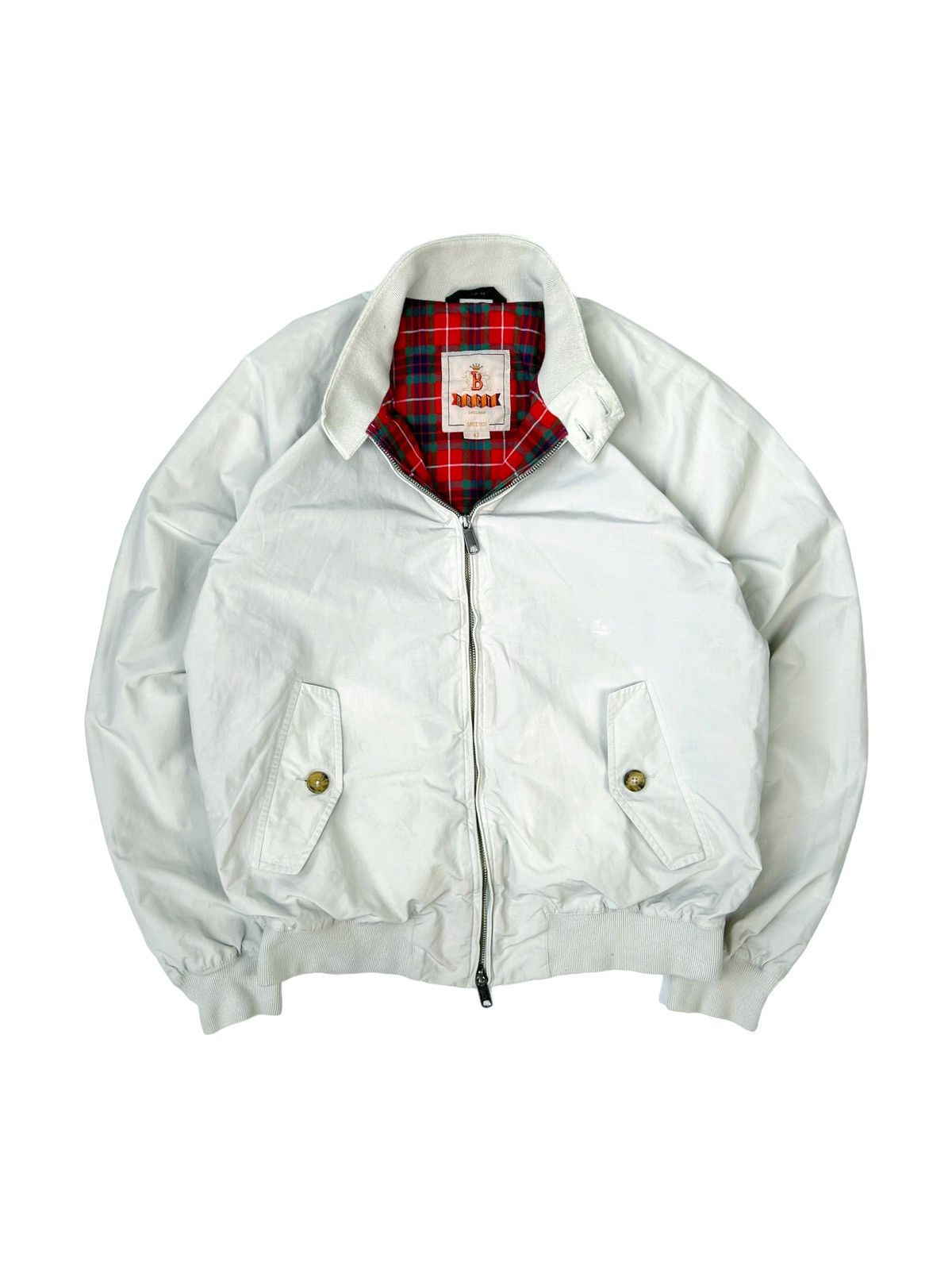 image of Vintage Baracuta Harrington Jacket Skinhead Hooligan Casual in White, Men's (Size Small)