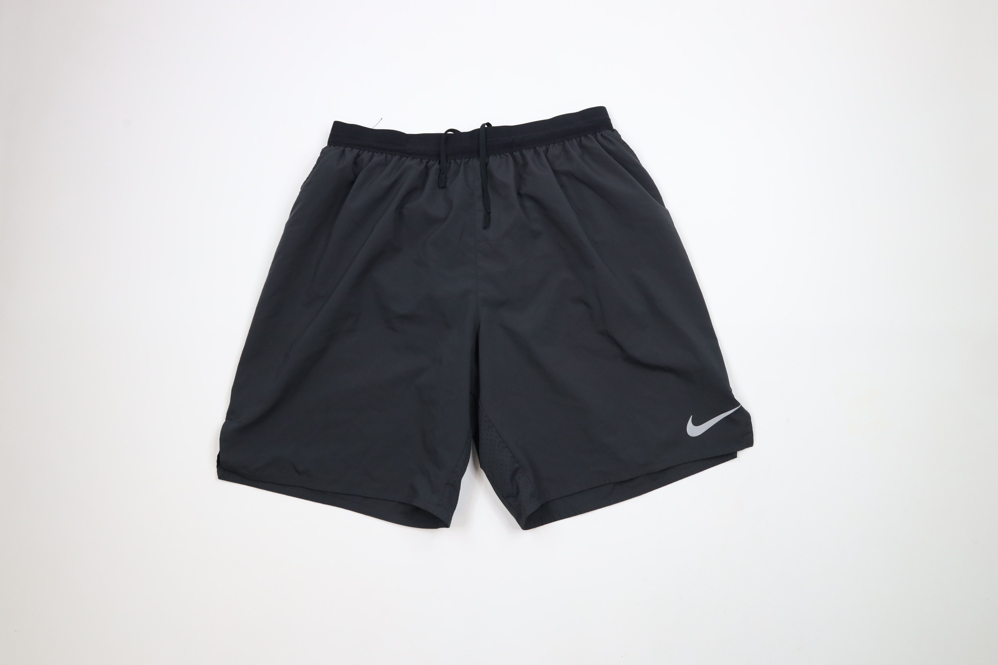 Nike × Vintage Nike Reflective Lined Running Jogging Gym Shorts Black Size US 36 / EU 52 - 1 Thumbnail