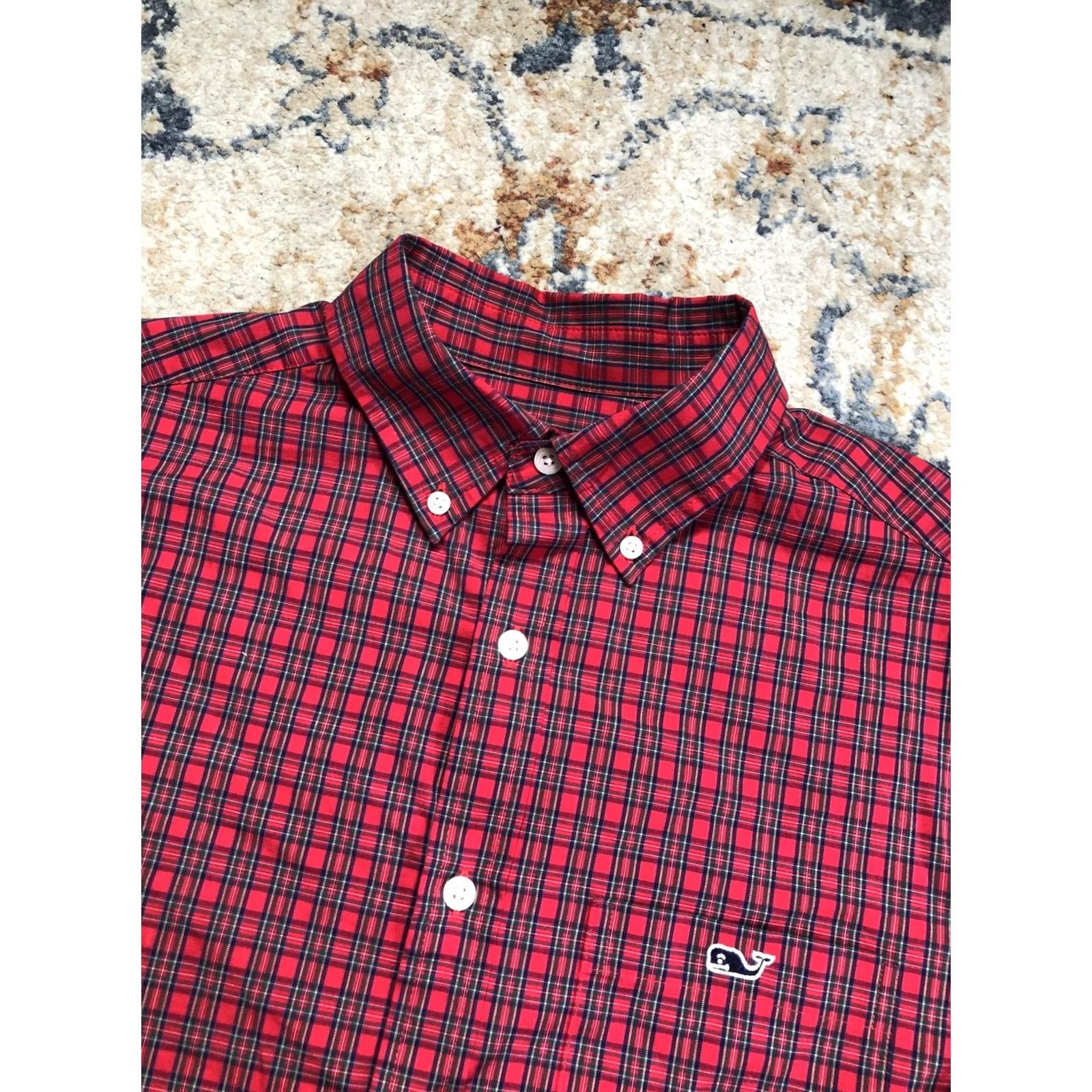 Vineyard Vines Vineyard Vines Shirt Mens S Red Plaid Long Sleeve Button-Down Whale Logo Size US S / EU 44-46 / 1 - 7 Thumbnail