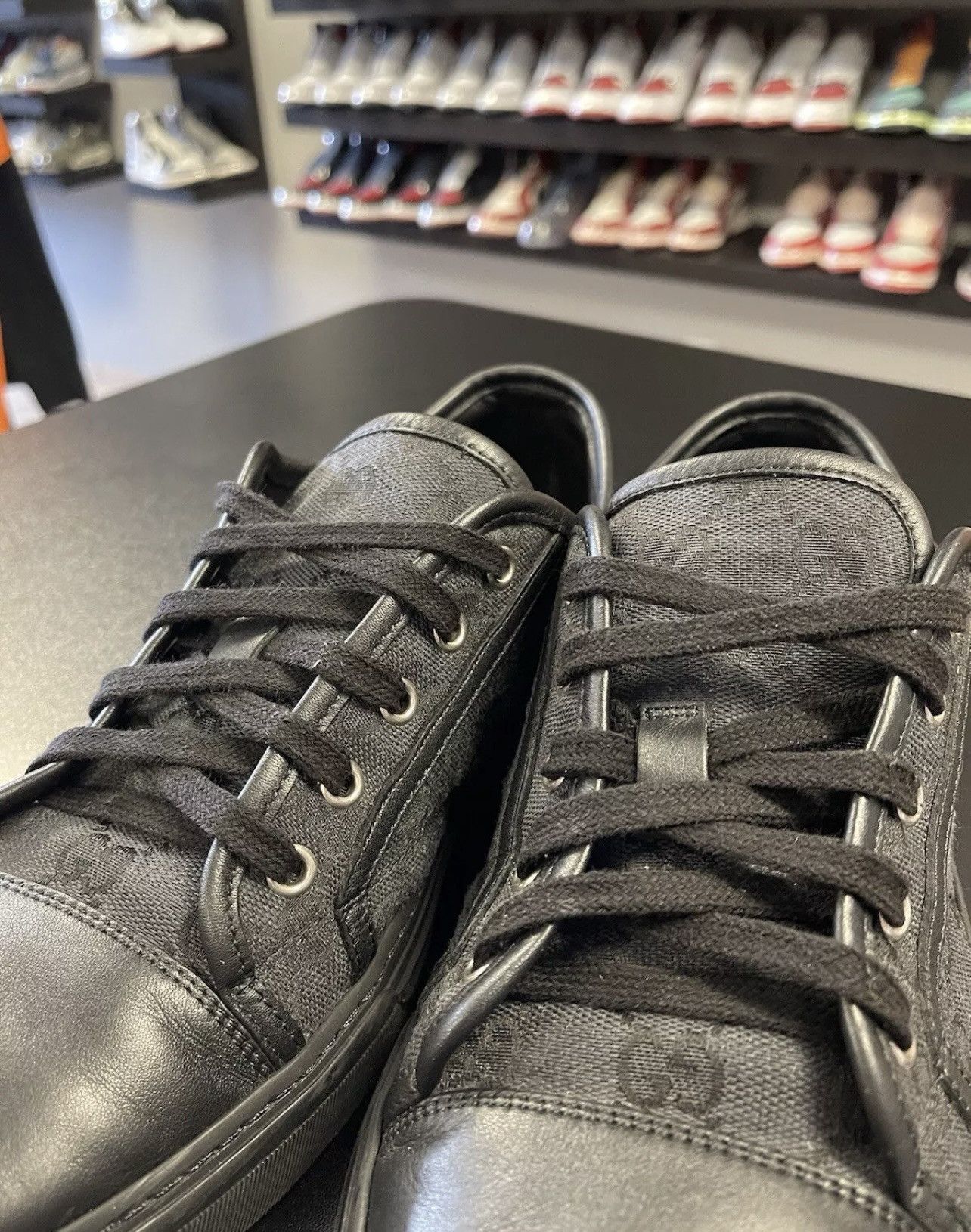 Gucci Size 8 - Gucci GG Mono Canvas Black Leather 426189 Size US 8 / EU 41 - 6 Thumbnail