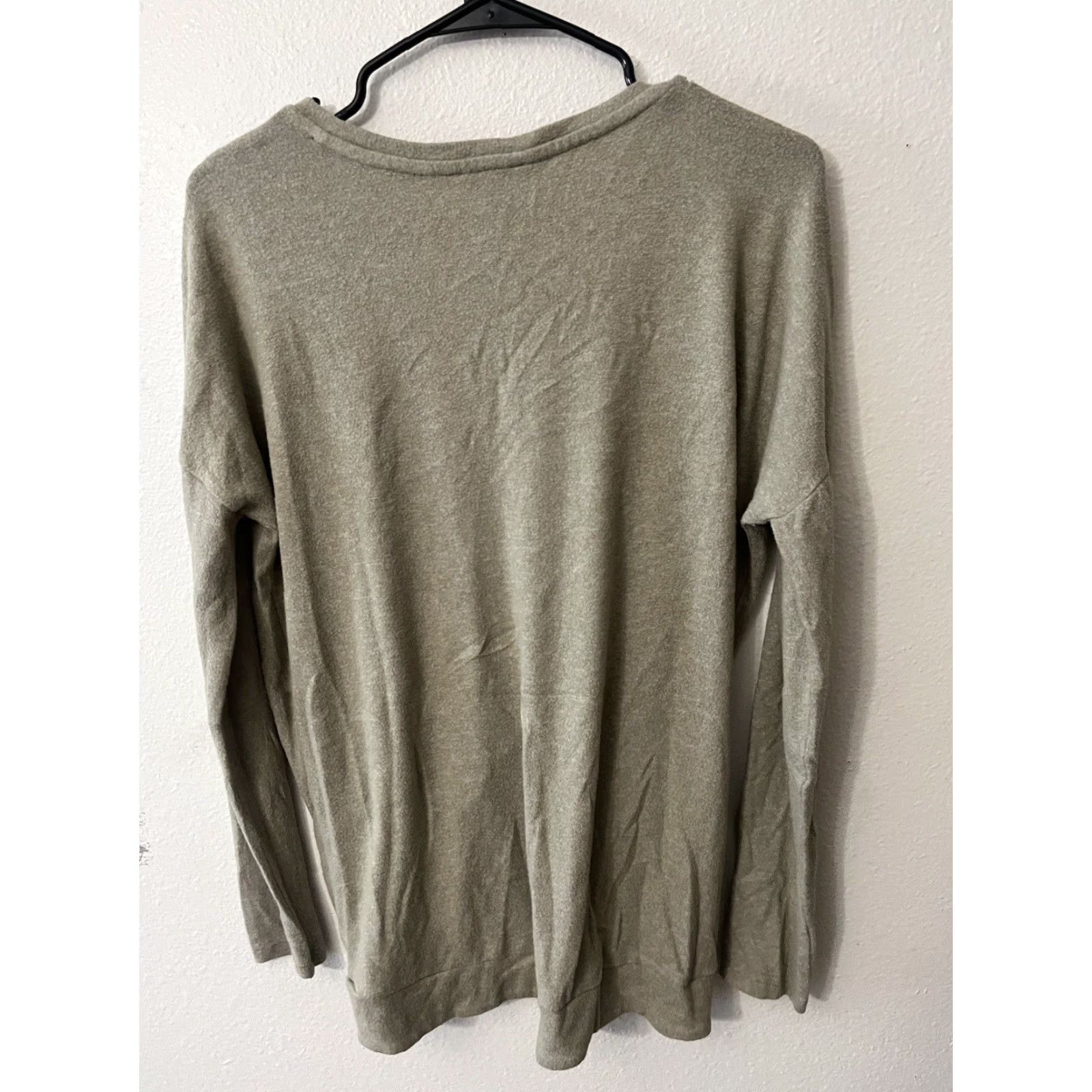 Express Express Sweater Women S Beige Cross Front V-Neck Long Sleeve Pullover, Regular, Knit, Casual, Logo, Nylon Silk Spandex, 90s? No, keep to original. Size S / US 4 / IT 40 - 2 Thumbnail