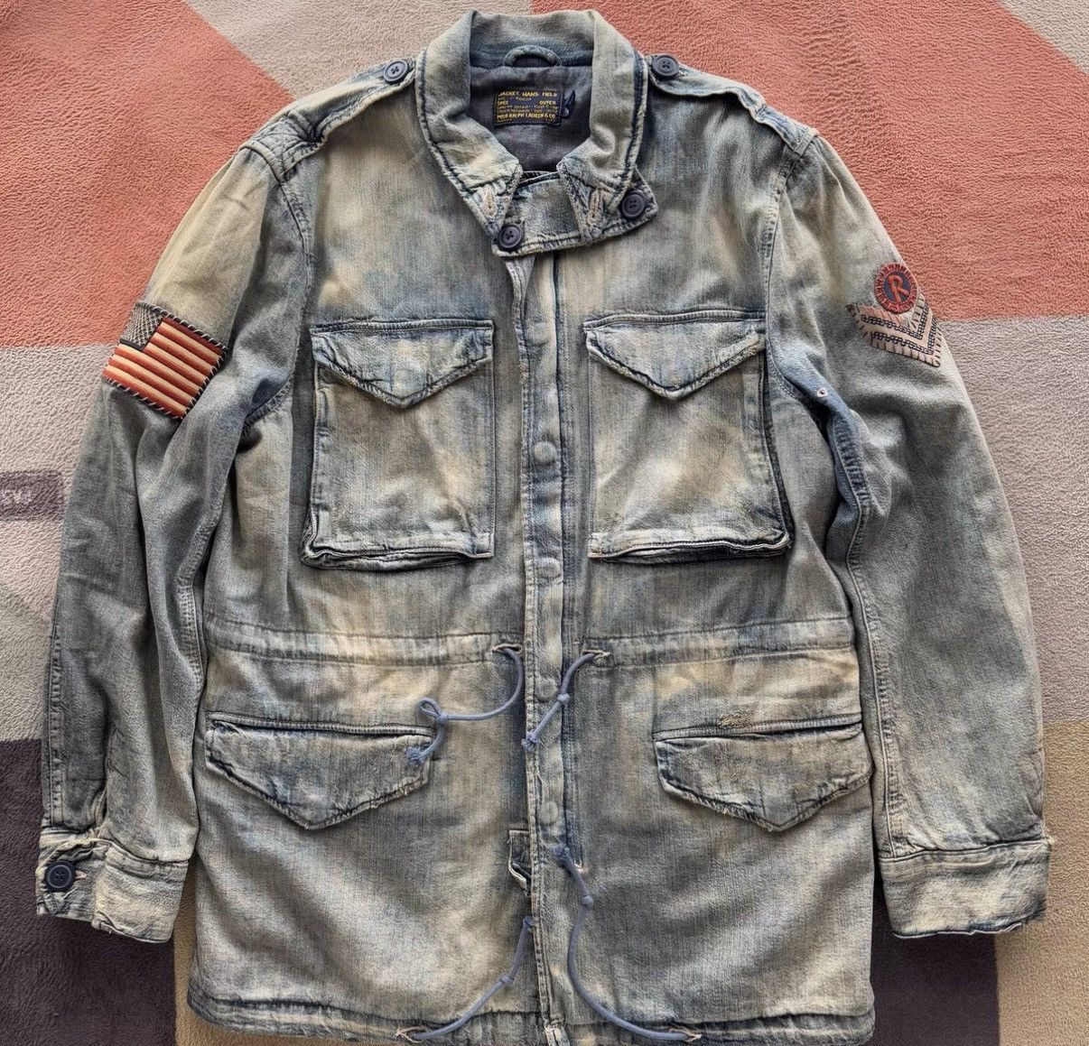 Polo Ralph Lauren Ralph Lauren Polo Distressed Denim M43 Military Jacket K22 Size US S / EU 44-46 / 1 - 1 Thumbnail