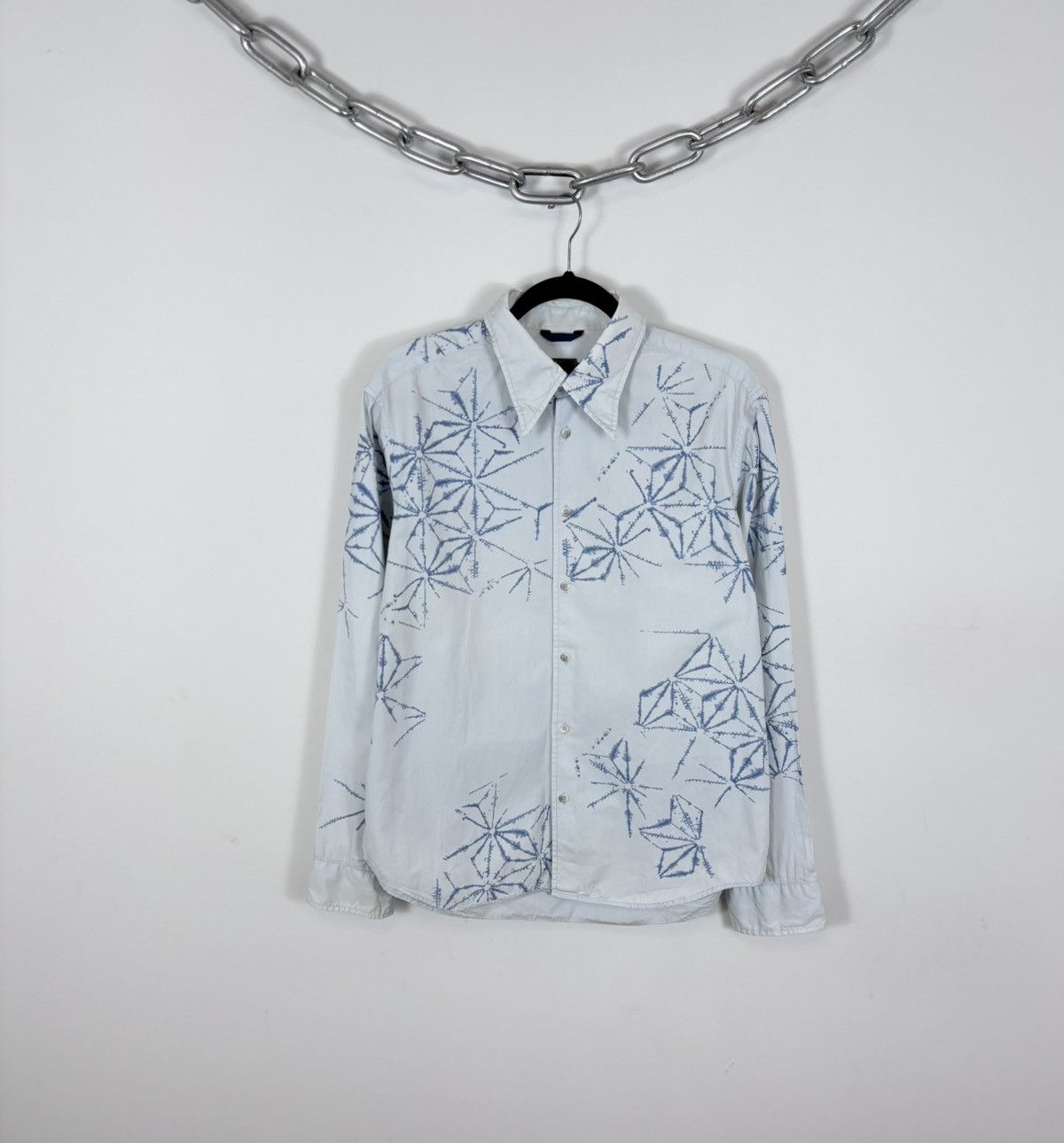 Kenzo Kenzo Homme Vintage Men’s Ice Web Print Long Sleeve Shirt Size US XL / EU 56 / 4 - 1 Thumbnail