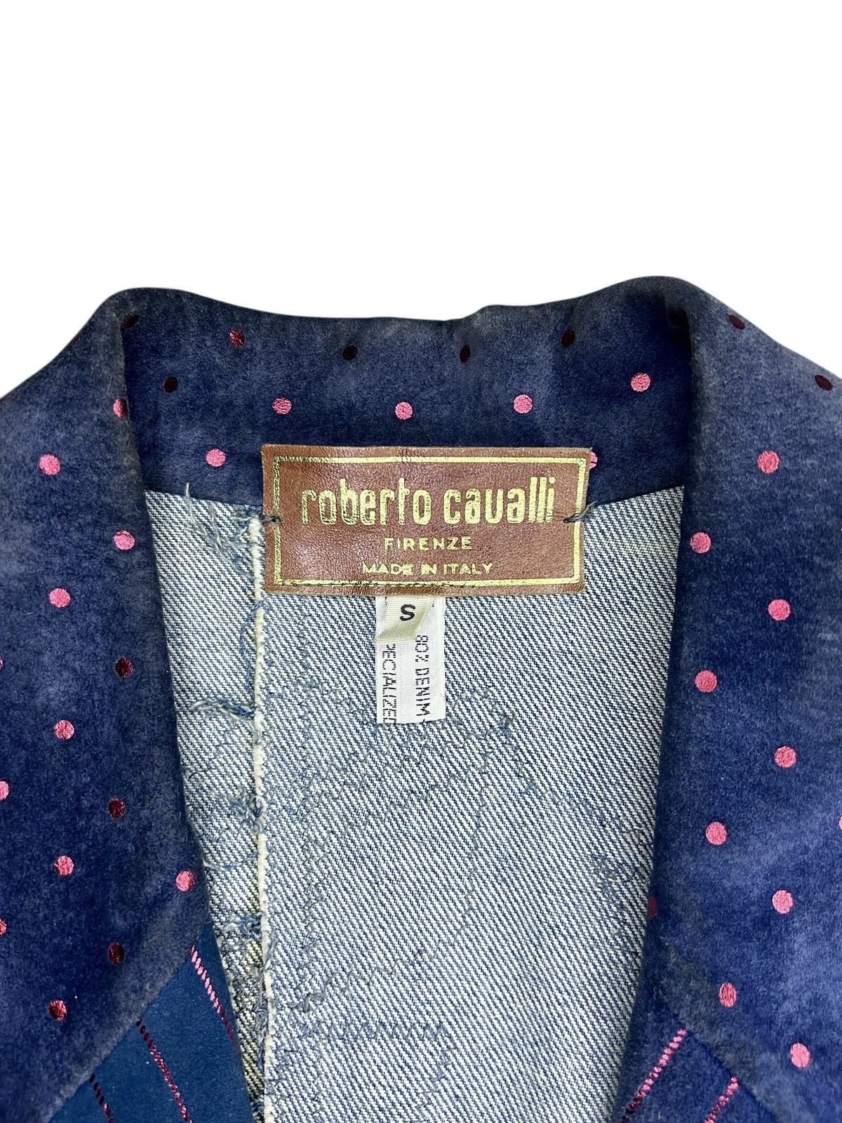 Roberto Cavalli 80s Patchwork Denim Blazer Size S / US 4 / IT 40 - 6 Thumbnail