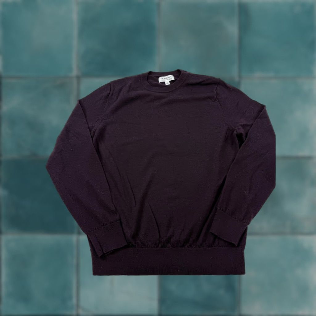Nordstrom Nordstrom Mens Large Purple Merino Wool Crewneck Knit Pullover Sweater Casual Size US L / EU 52-54 / 3 - 1 Thumbnail