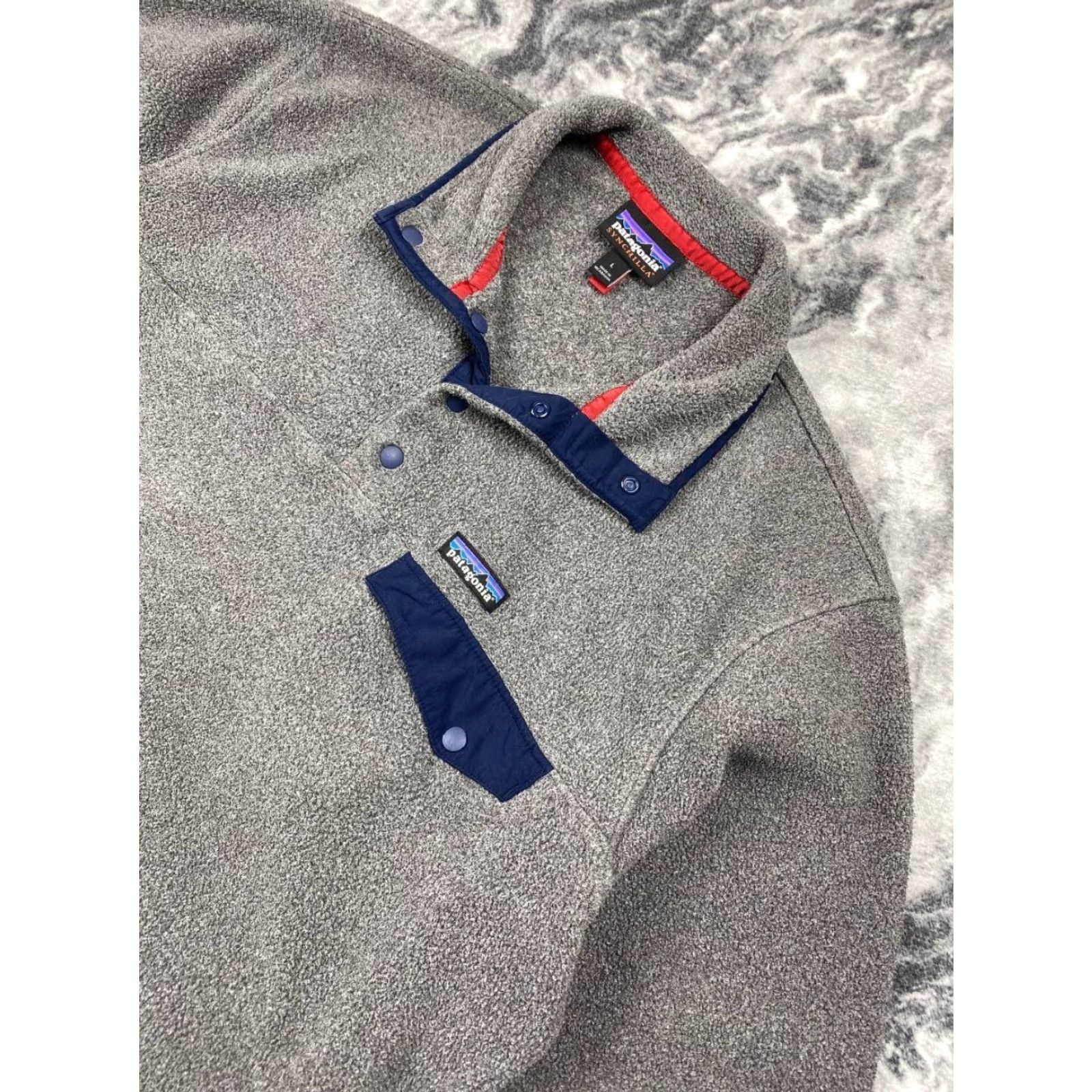 Patagonia VINTAGE Patagonia Synchilla Fleece Jacket Snap T Pullover Men L Gray Size US L / EU 52-54 / 3 - 2 Thumbnail
