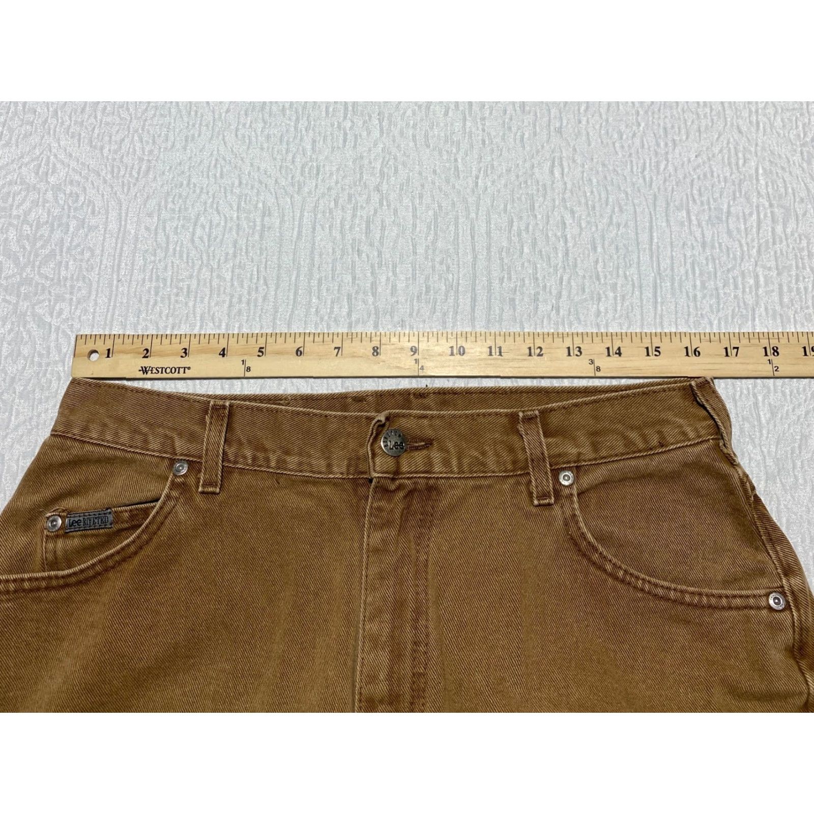 Lee VINTAGE Lee Jeans Womens 90s USA Riveted Brown Size 16 Petite Tapered 5-Pocket Denim Size 24" / US 00 / IT 34 - 4 Thumbnail