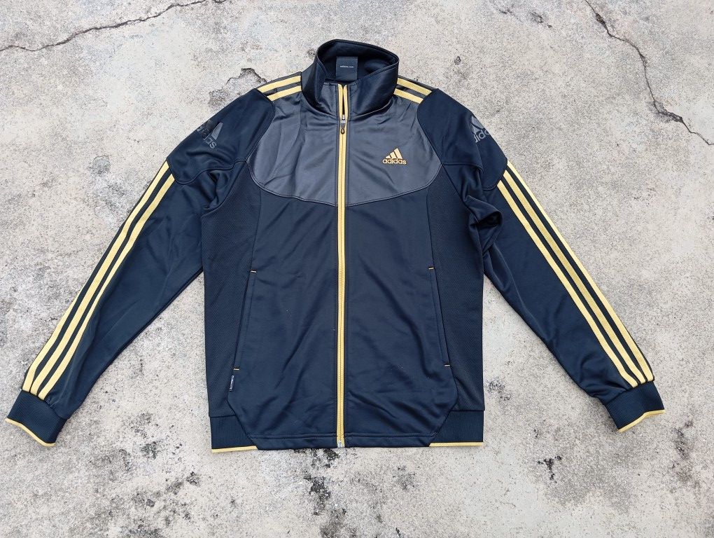 Adidas Adidas 🏀🏐🎾 Tracktop Jacket Black & Gold 🥇 Size US S / EU 44-46 / 1 - 2 Thumbnail