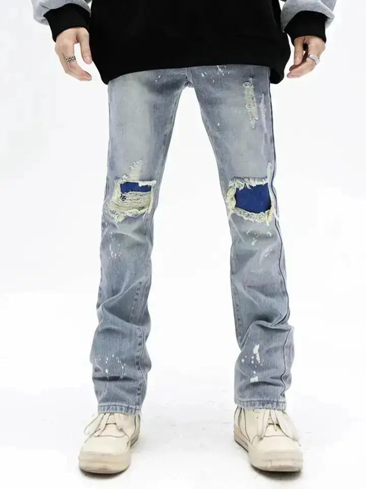 Japanese Brand Men's Knee with Hole Denim Trousers Punk Size US 30 / EU 46 - 2 Thumbnail