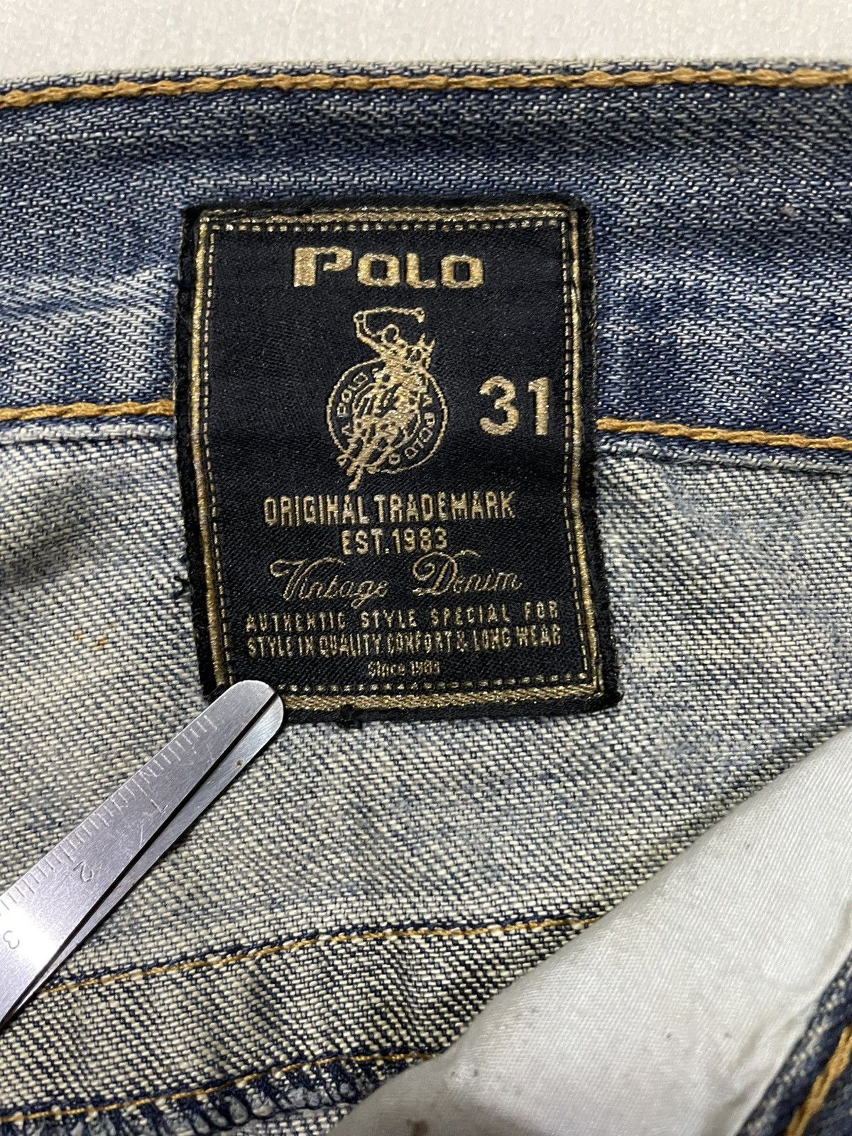 Polo Ralph Lauren Vintage Polo Denim Distress Mudwash Faded Jeans Size US 33 - 8 Thumbnail