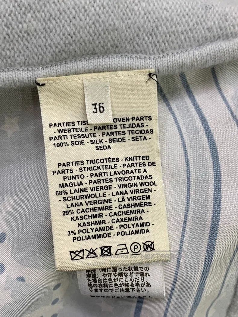 Hermes Hermes Light blue knit and silk print floral cardigan Size XS / US 0-2 / IT 36-38 - 4 Thumbnail