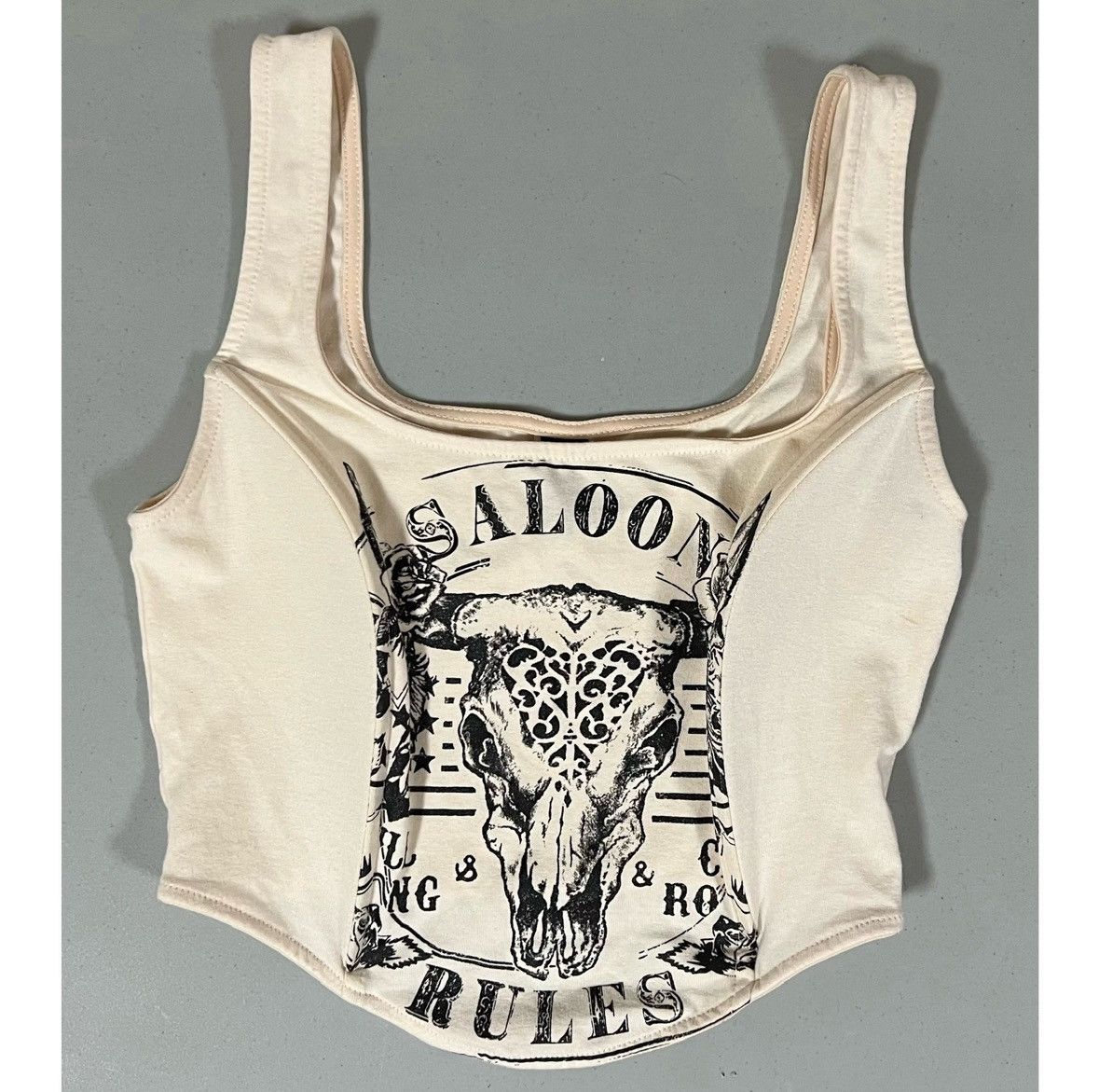 Windsor Smith Windsor ‘Saloon Rules’ Western Skull Crop Top Shirt Size S 🖤 Size S / US 4 / IT 40 - 2 Thumbnail