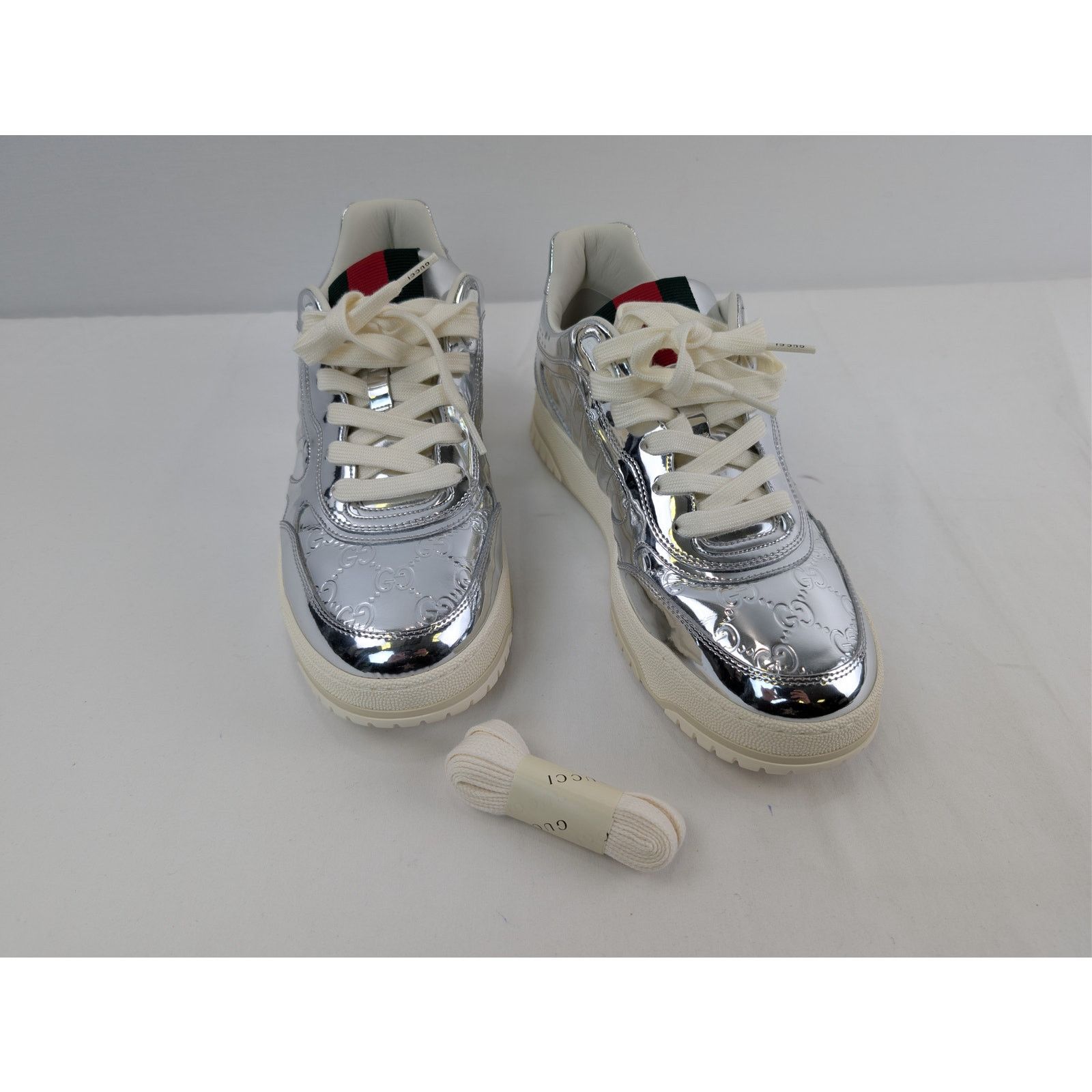 Gucci o1rshd1 Re-Web Sneaker in Glam Mirror / Glow Silver / Silver Size US 10 / EU 43 - 6 Thumbnail