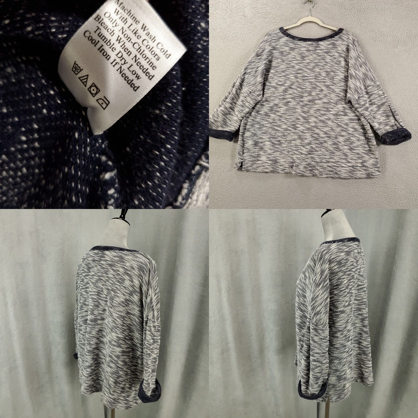 Coldwater Creek Coldwater Creek Sweater Womens 1X Blue Black Heathered Scoop Neck Tunic Size XL / US 12-14 / IT 48-50 - 8 Thumbnail