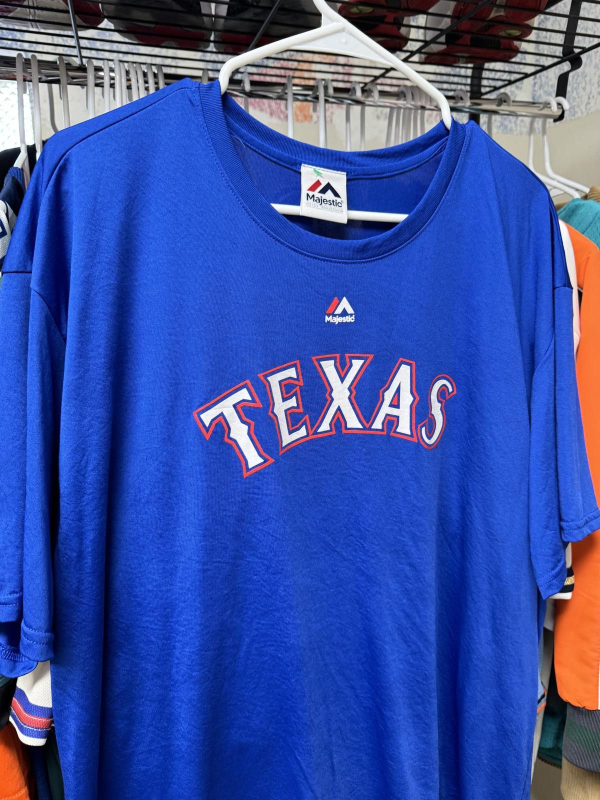 MLB × Majestic Vintage Y2K MLB Texas Rangers T-Shirt Size US XL / EU 56 / 4 - 4 Thumbnail
