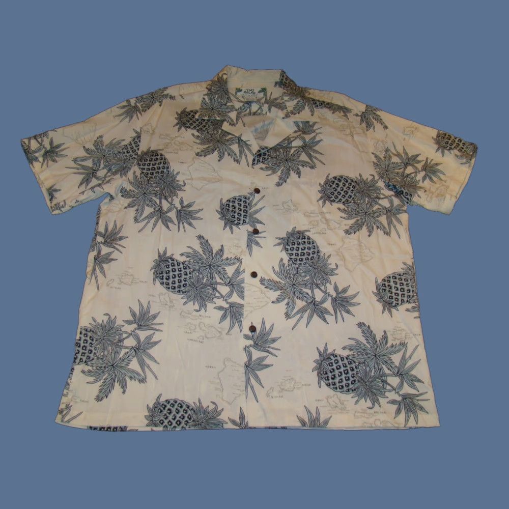 Vintage VINTAGE Two Palms Shirt Mens Large Luau Pineapple Tropical Island Hawaiian Map Shirt Size US L / EU 52-54 / 3 - 1 Thumbnail