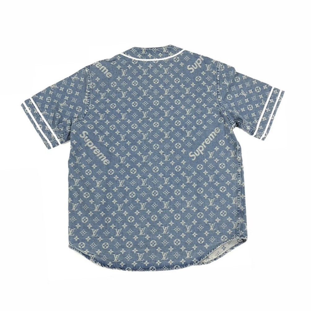 Louis Vuitton × Supreme Louis Vuitton X Supreme S baseball Jersey Denim Monogram Size US S / EU 44-46 / 1 - 2 Thumbnail