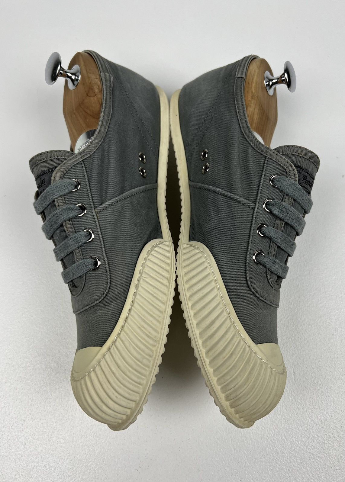 Prada PRADA Sneakers Low-Top Shoes Denim Rubber Logo Gray Wmn’s Size US 9 / IT 39 - 6 Thumbnail