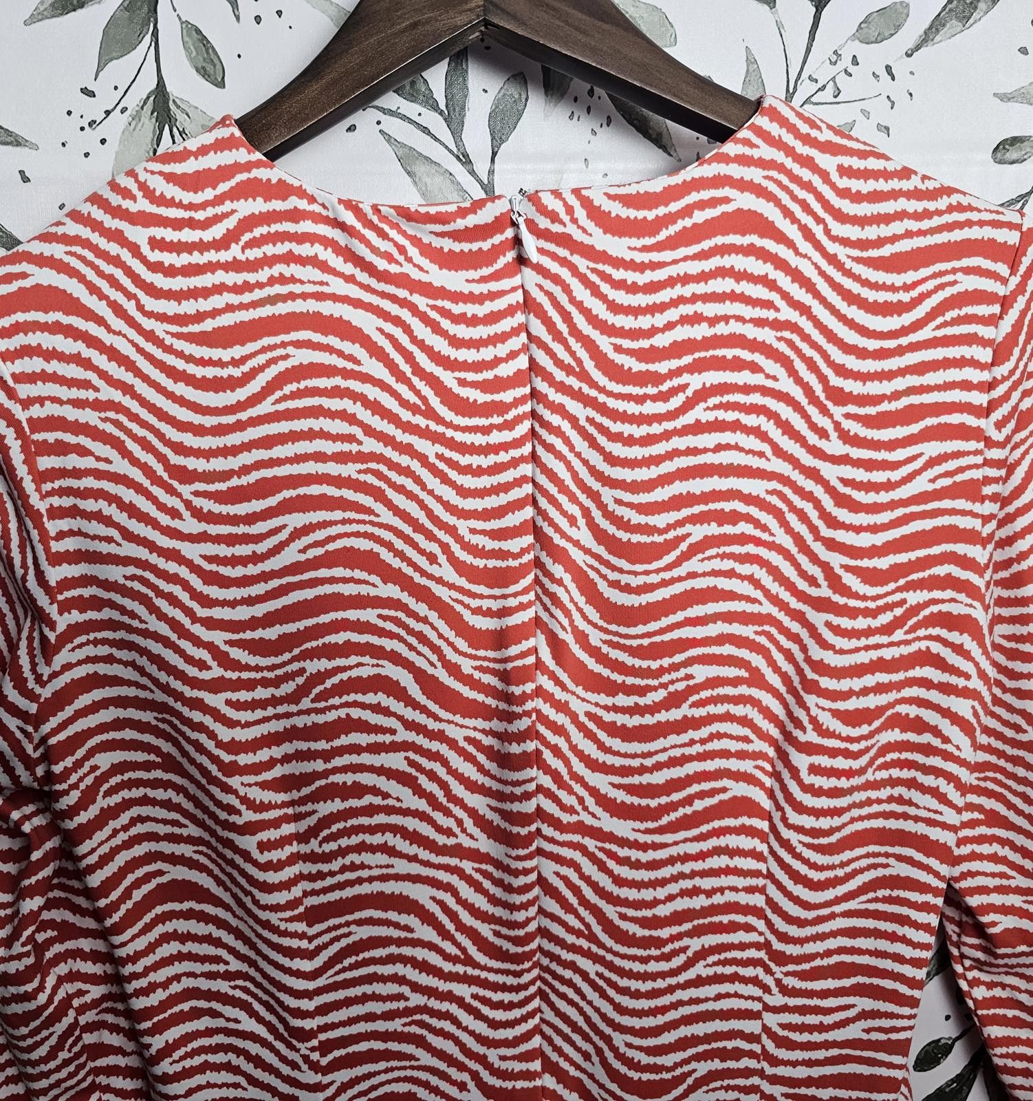 J.McLaughlin J. McLaughlin Dress White & Orange Womens Size M Zebra S Size M / US 6-8 / IT 42-44 - 4 Thumbnail