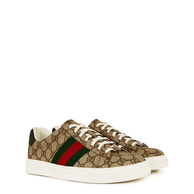Gucci Men'S Web Canvas Ace Trainers Size US 10 / EU 43 - 4 Thumbnail