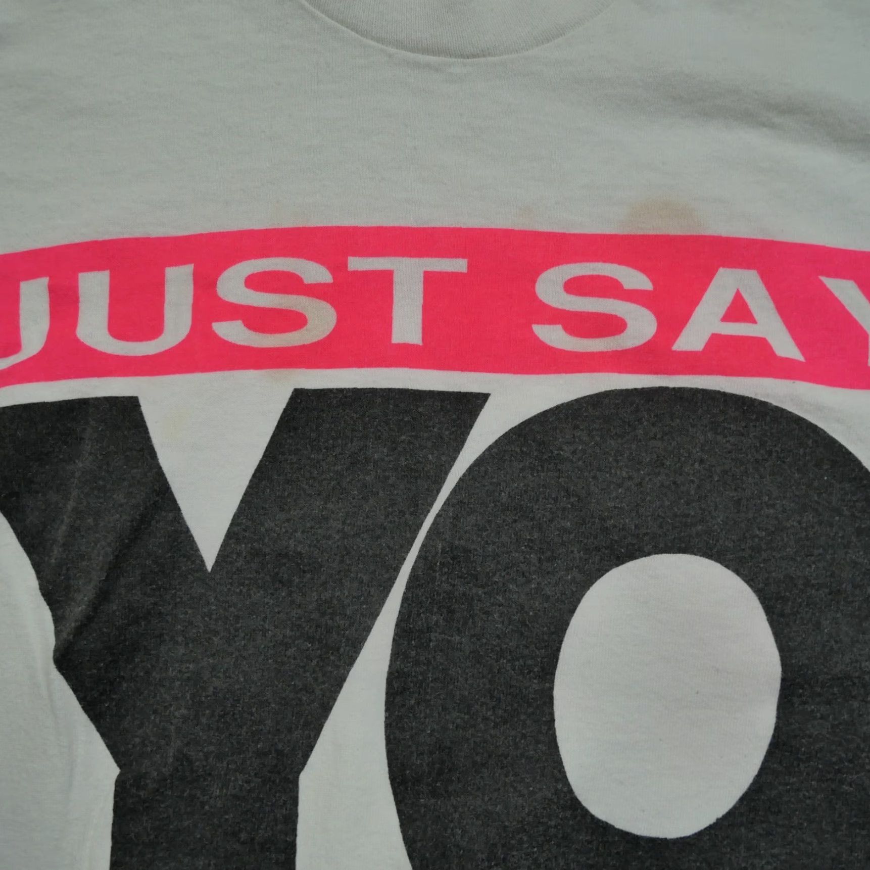 Vintage VINTAGE New Orleans T Shirt Adult Medium White Just Say Yo 90s Art Graphic Print Cotton Logo Mens Size US M / EU 48-50 / 2 - 3 Thumbnail
