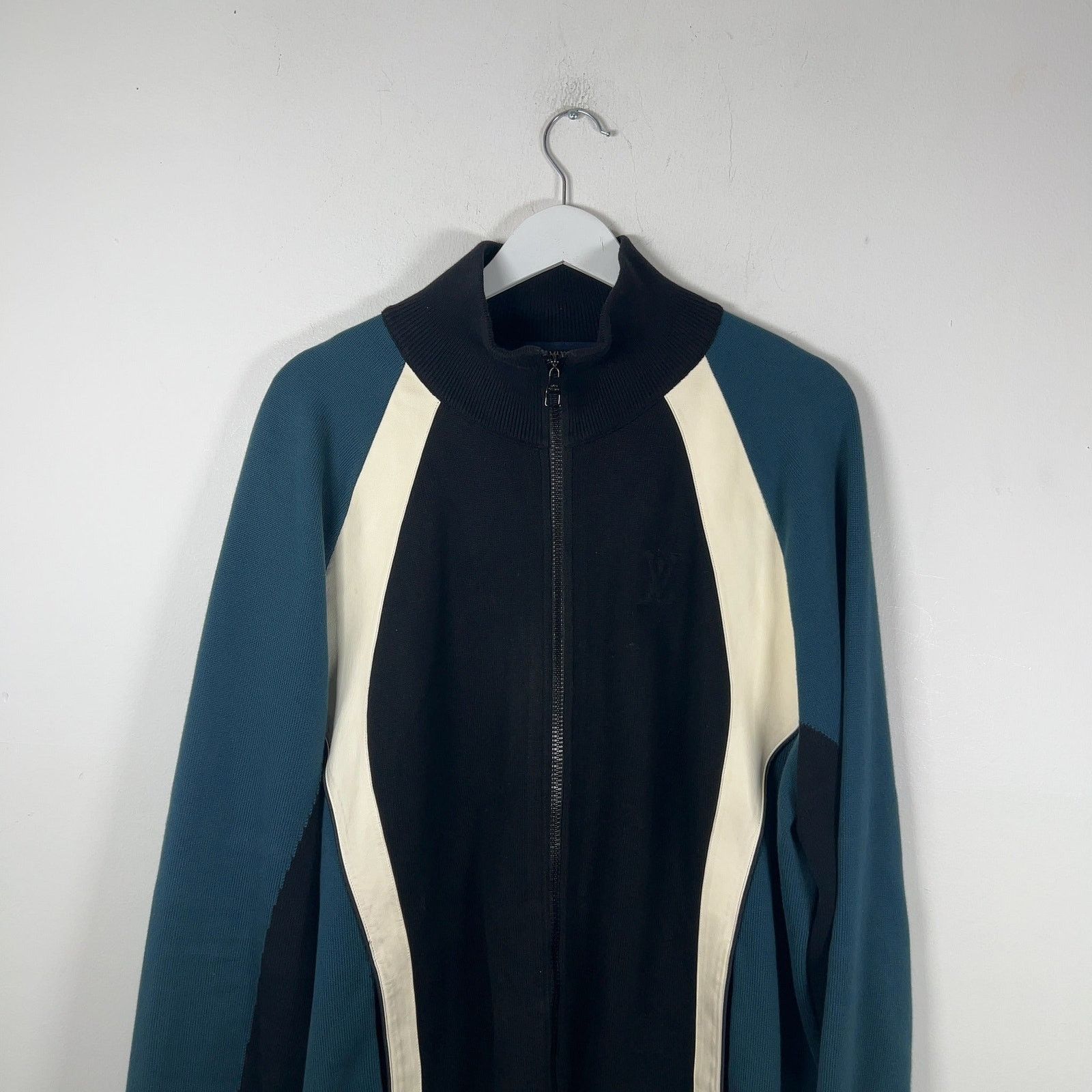 Louis Vuitton Louis Vuitton Color Block Leather/Knit Track Jacket Size US XXL / EU 58 / 5 - 2 Thumbnail