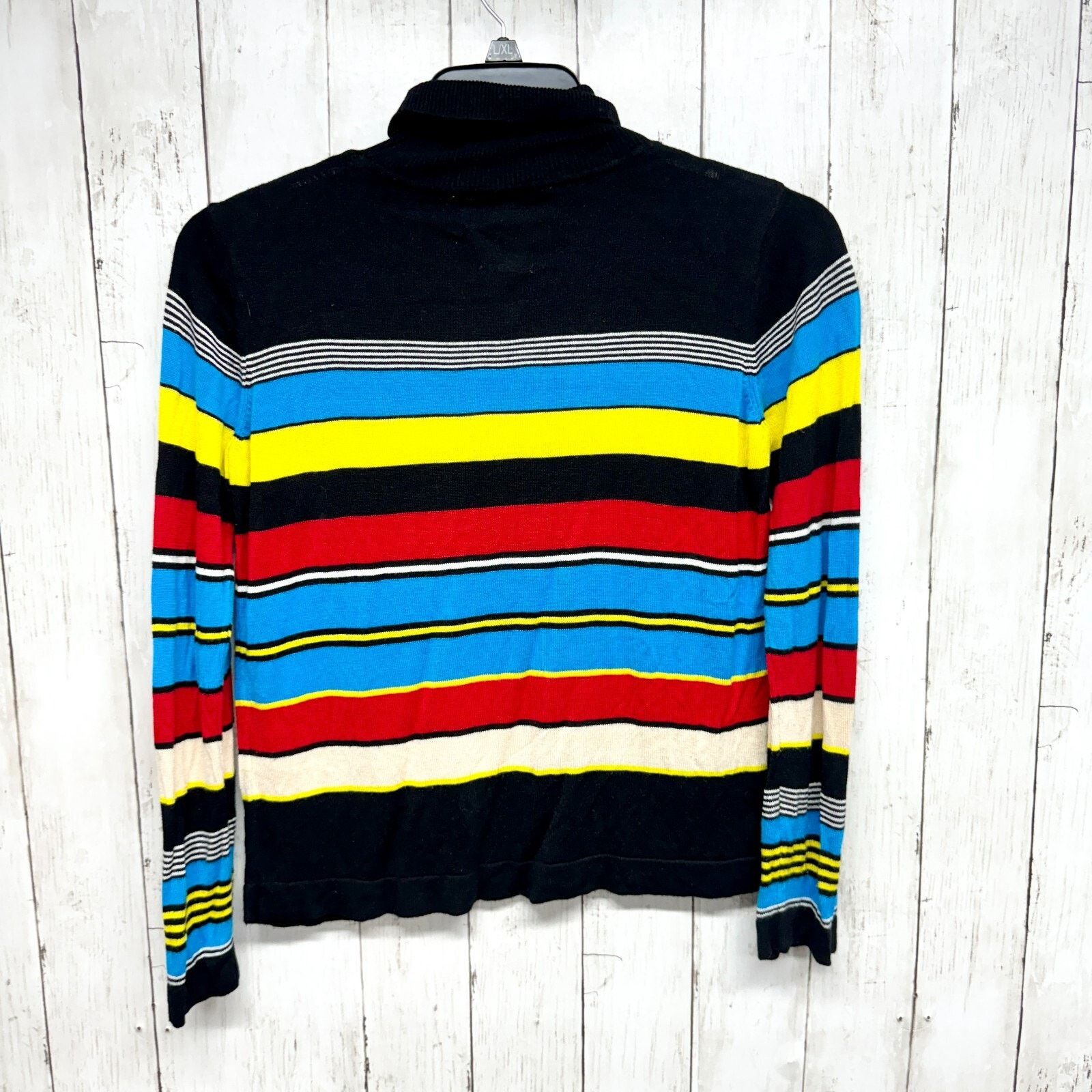 Vintage VTG Modcloth Top Medium Black Stripe Turtleneck Long Sleeve Size M / US 6-8 / IT 42-44 - 5 Thumbnail