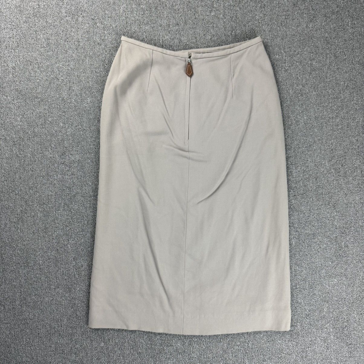 Hermes × Maison Margiela Hermes - Margiela Era - Spring 1999 Beige - Midi Wool Skirt Size 26" / US 2 / IT 38 - 5 Thumbnail