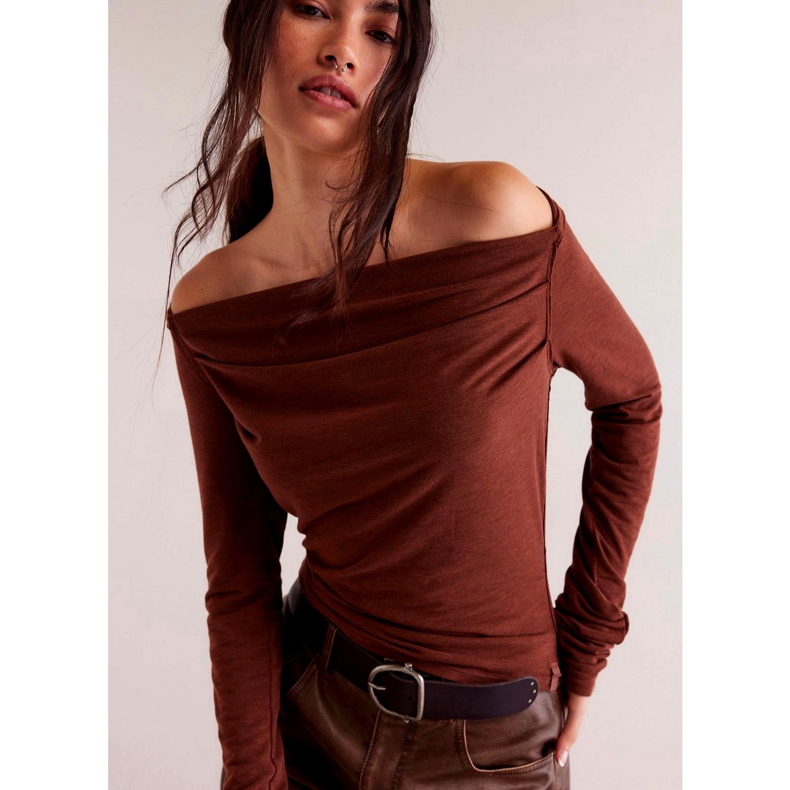 Free People Free People Menagerie Long Sleeve Umber Earth Size S Size S / US 4 / IT 40 - 2 Thumbnail