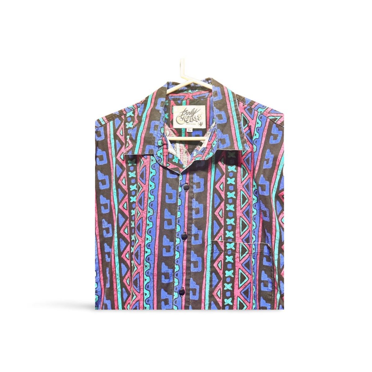 Other Men’s Vintage Body Objects Western Shirt w/90’s Aztec Design Size US L / EU 52-54 / 3 - 2 Thumbnail