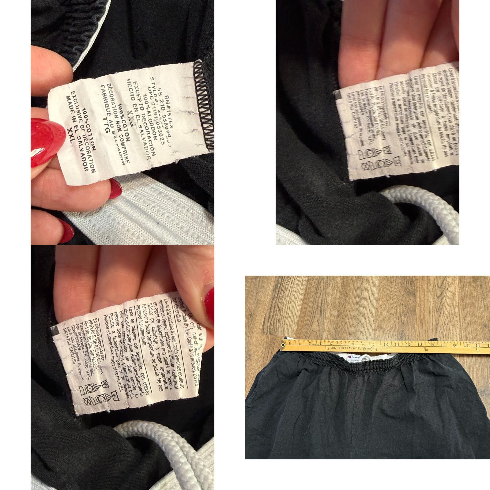 Champion VINTAGE Champion Shorts Mens XXL Black Pull On Sweat Shorts Size US 39 - 8 Thumbnail