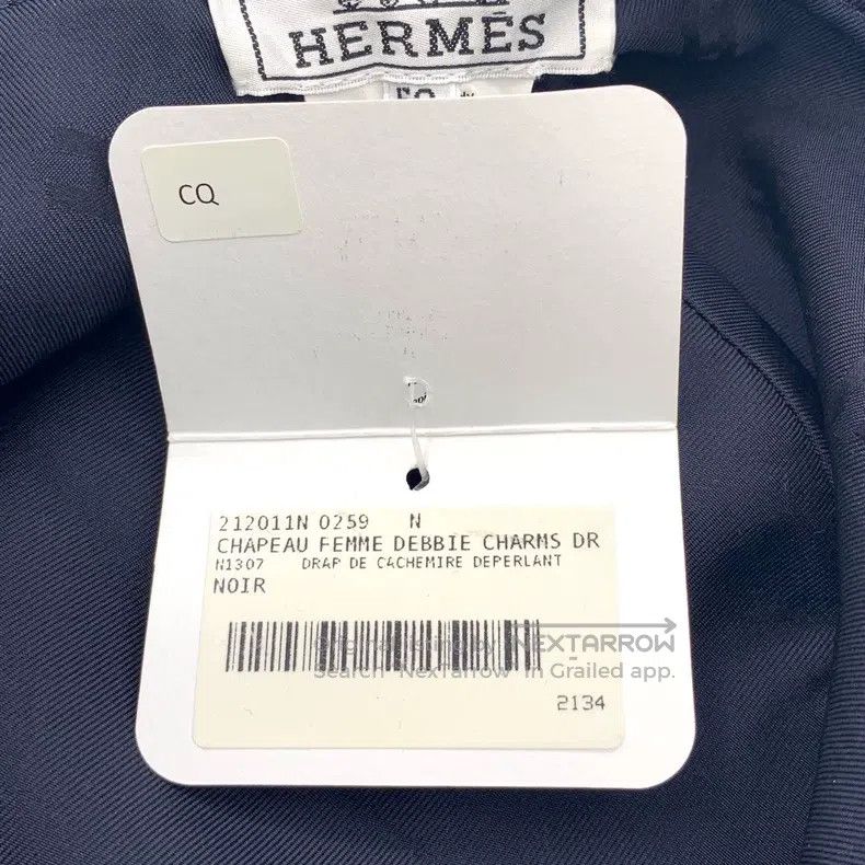 Hermes Hermes size 59 Blue pig nose pattern embroidery, cashmere f Size ONE SIZE - 9 Thumbnail