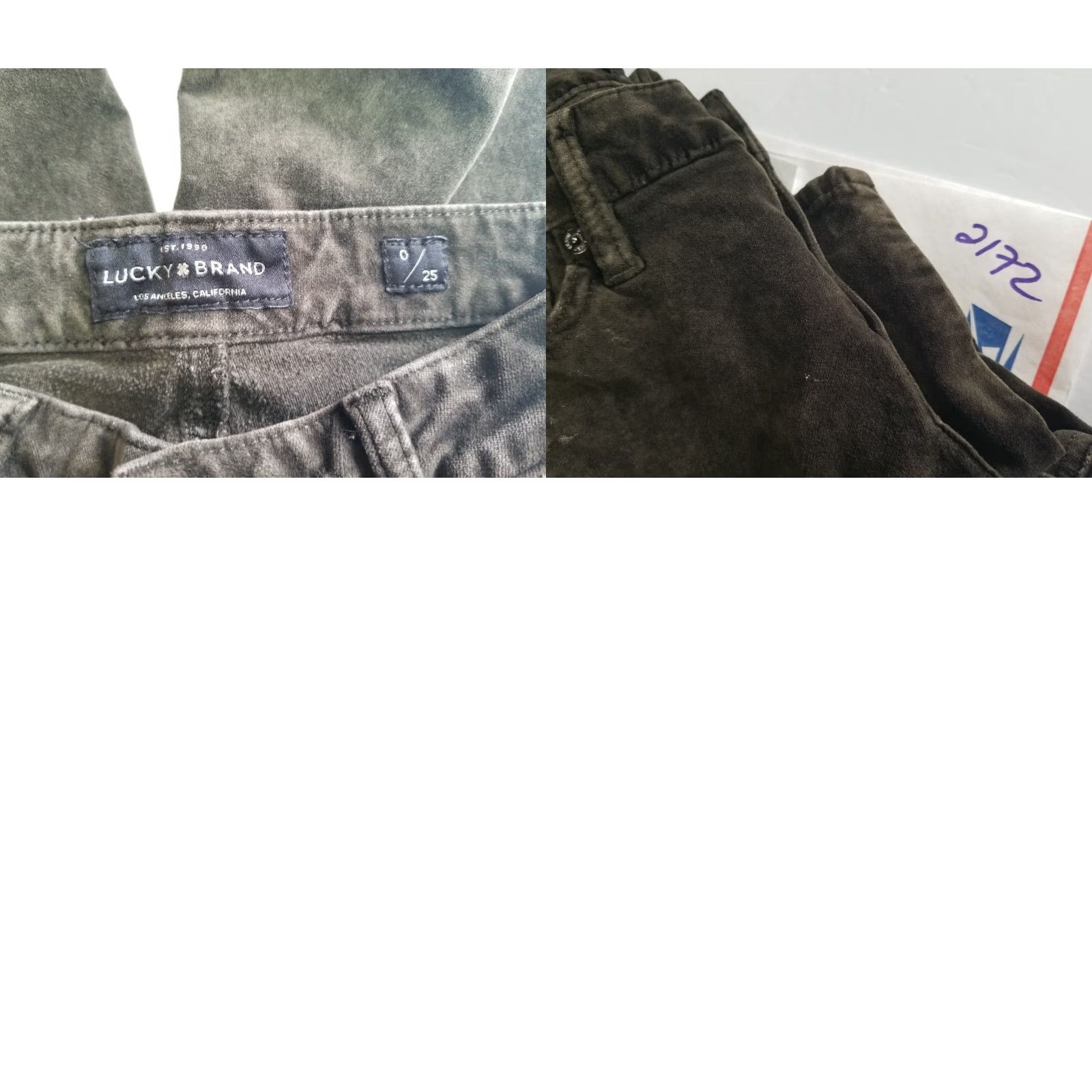 Lucky Brand Lucky Brand Jeans Skinny Velvet Green 00/25 Women's Pants 28in Inseam Regular Zip Pocket See Pics Flaws Size 24" / US 00 / IT 34 - 10 Thumbnail