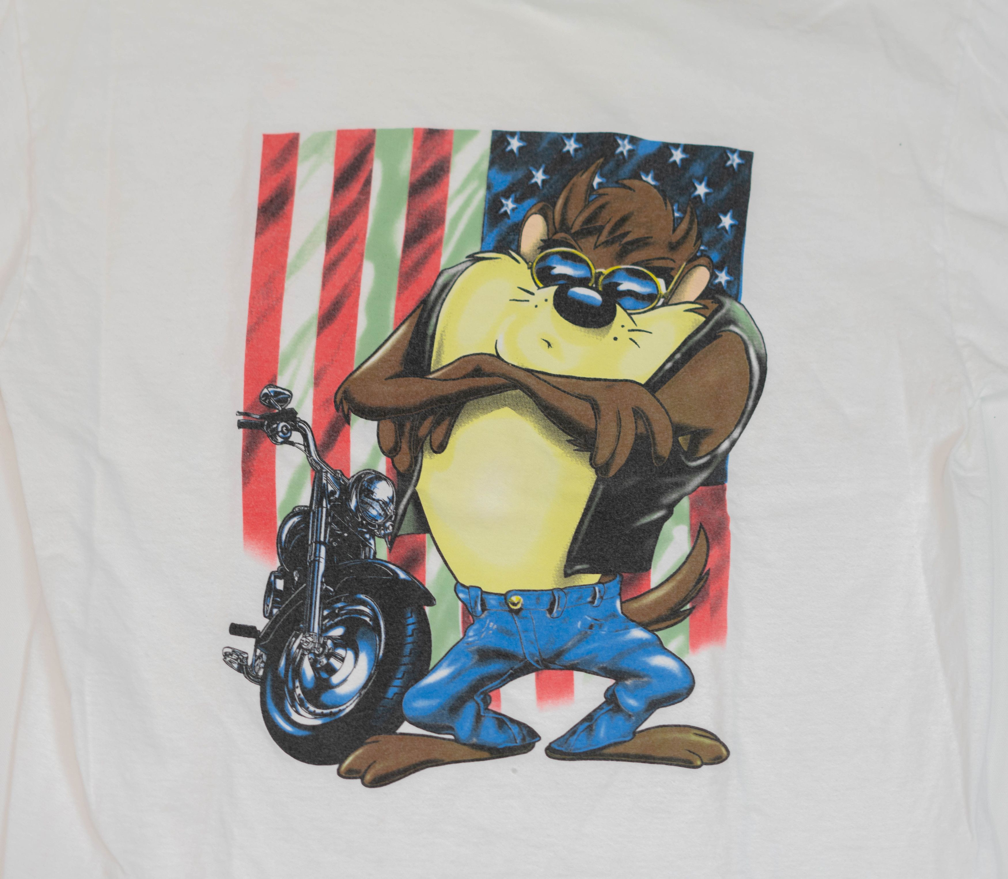 Cartoon Network × Harley Davidson × Vintage Vintage Taz Harley Davidson T-Shirt Men Sz XL Looney Tunes Size US XL / EU 56 / 4 - 2 Thumbnail