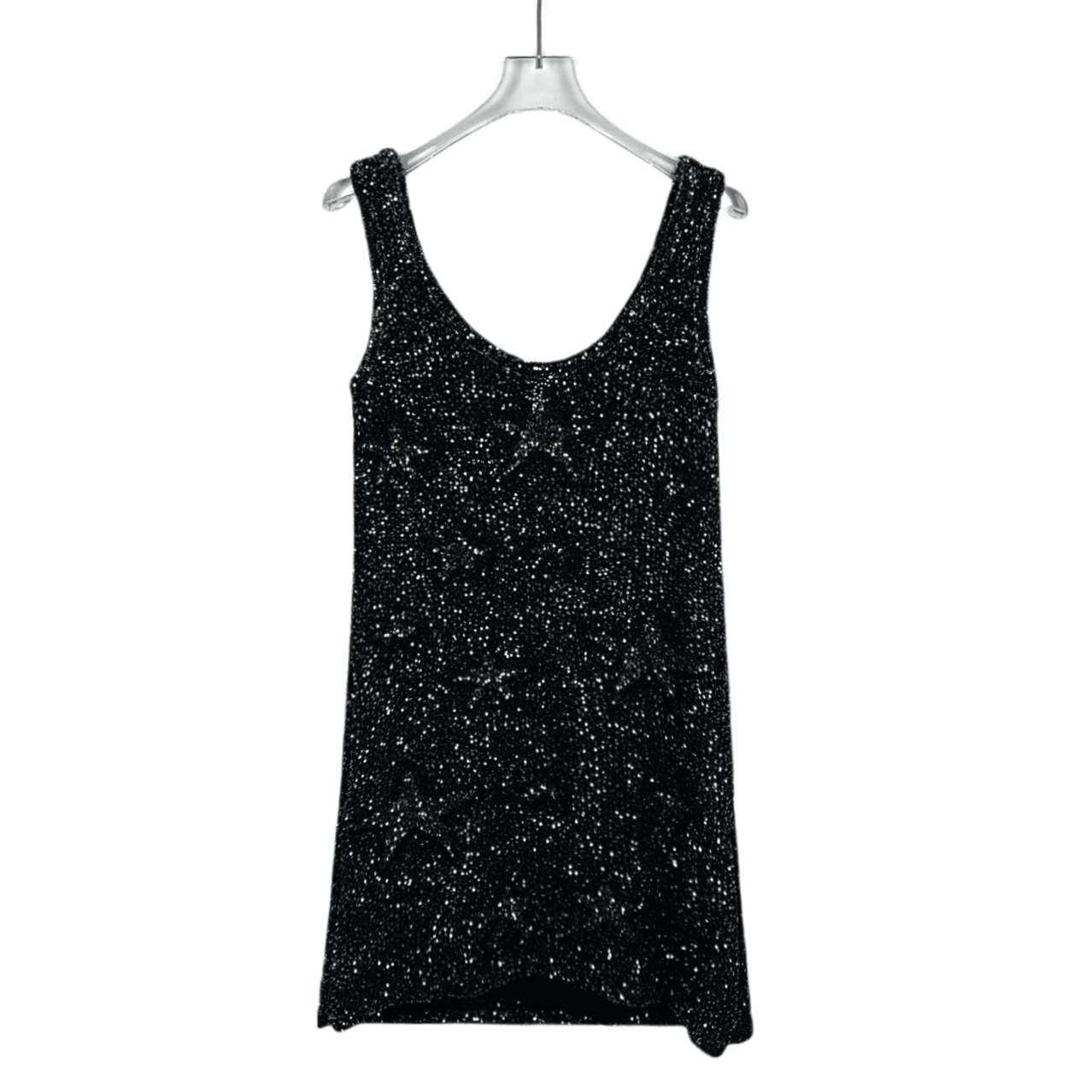 Chanel CW0038 Chanel Black Sequined Sleeveless Mini Dress Size S / US 4 / IT 40 - 2 Thumbnail