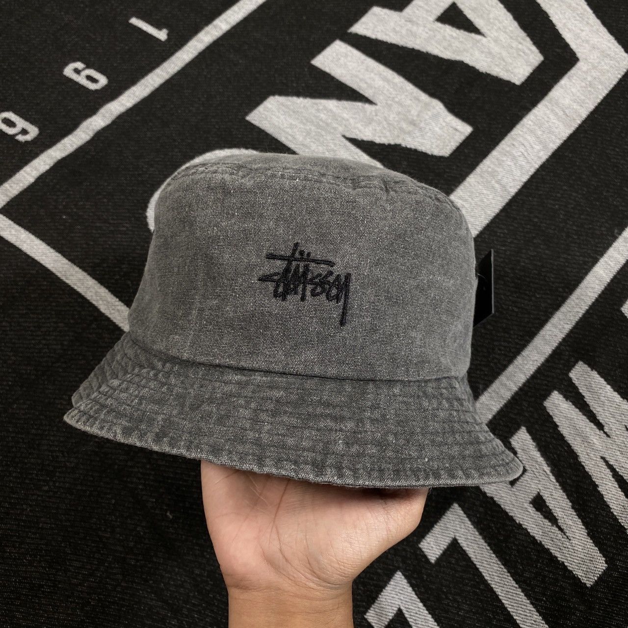 Stussy [L/XL] Stussy jacquard knit buket hat natural | Grailed