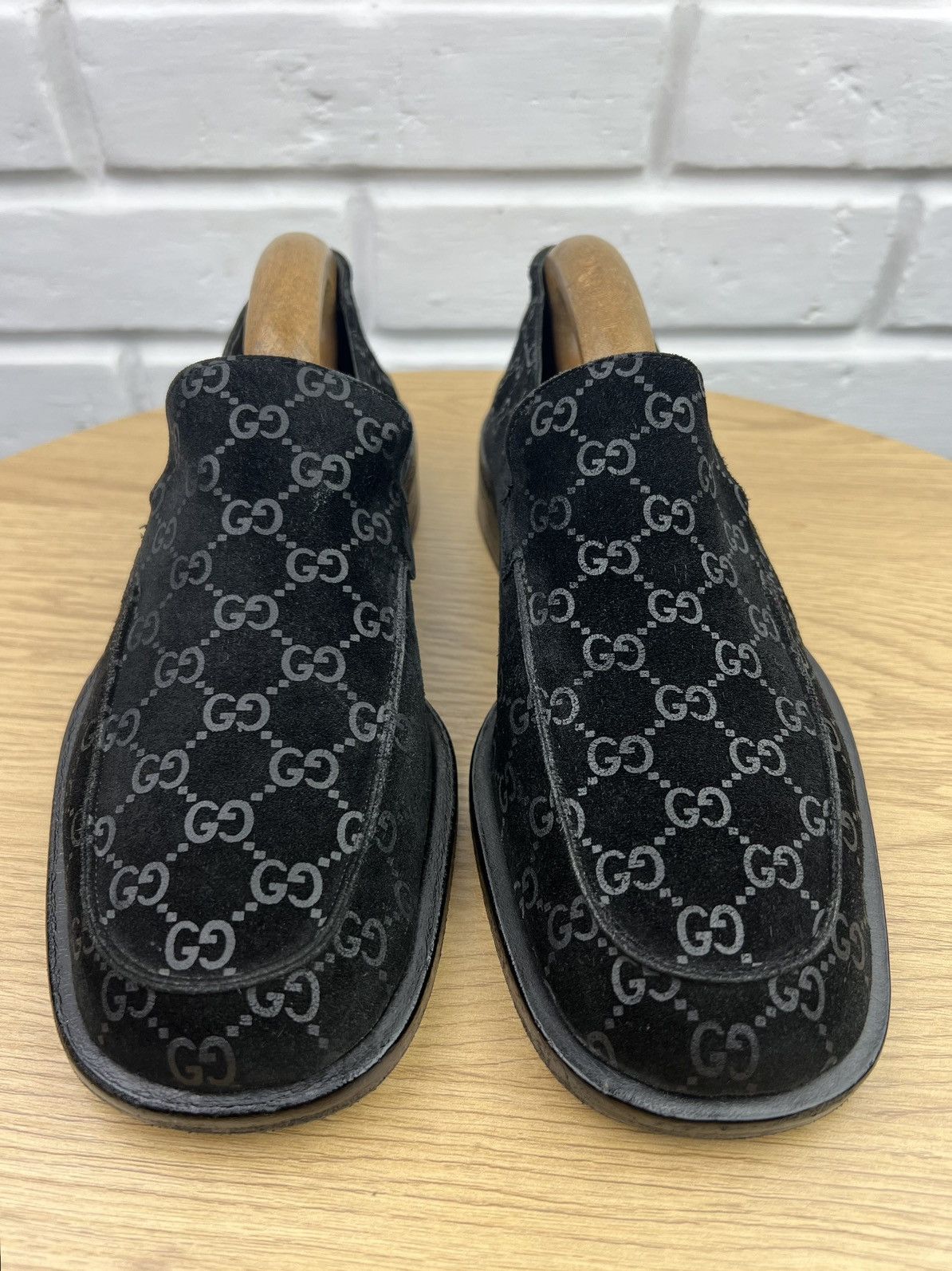Gucci GUCCI Loafers Suede Shoes GG Monogram Canvas Black Men’s Size US 8 / EU 41 - 5 Thumbnail
